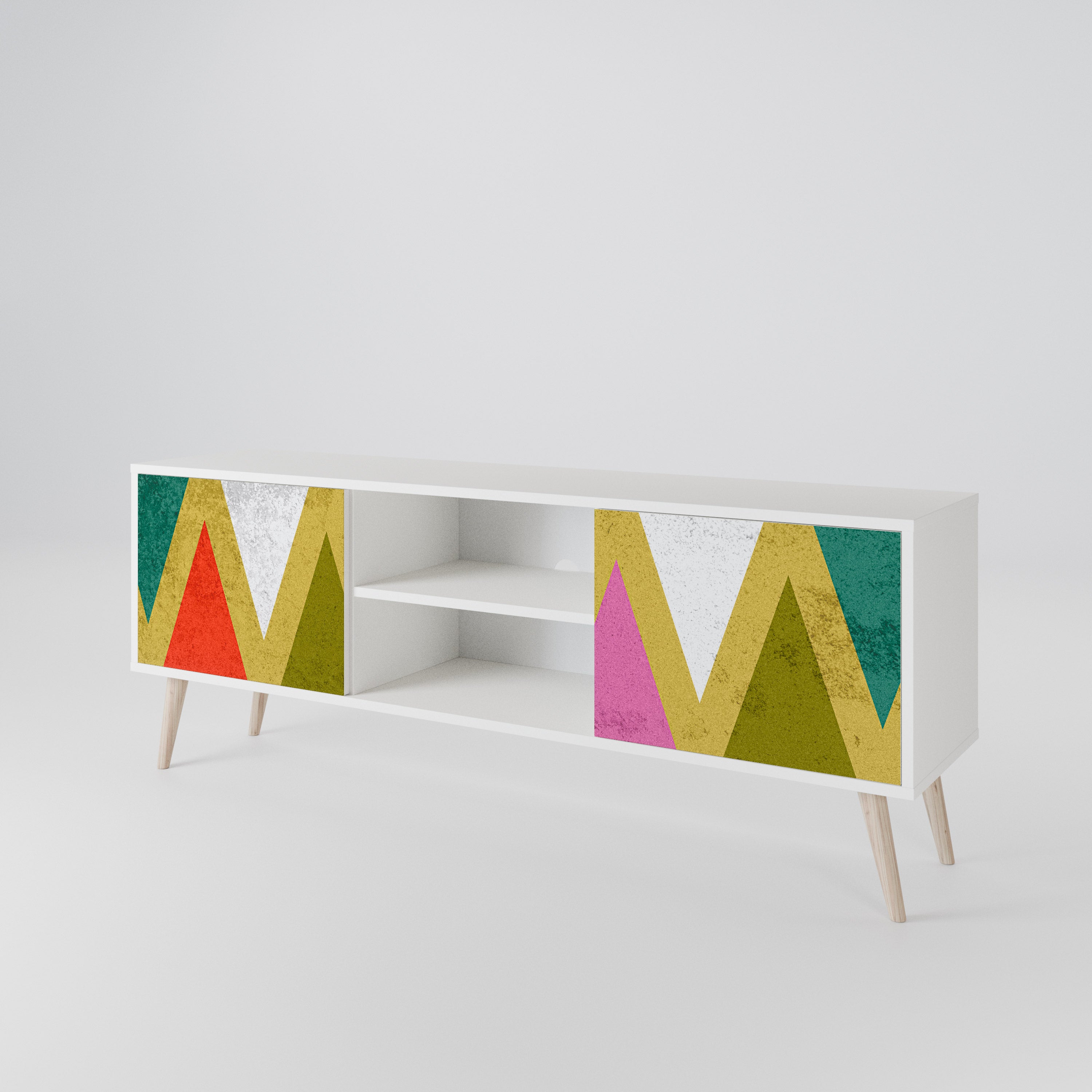 COLORFUL TRIANGLES Dvoudveřový TV stolek