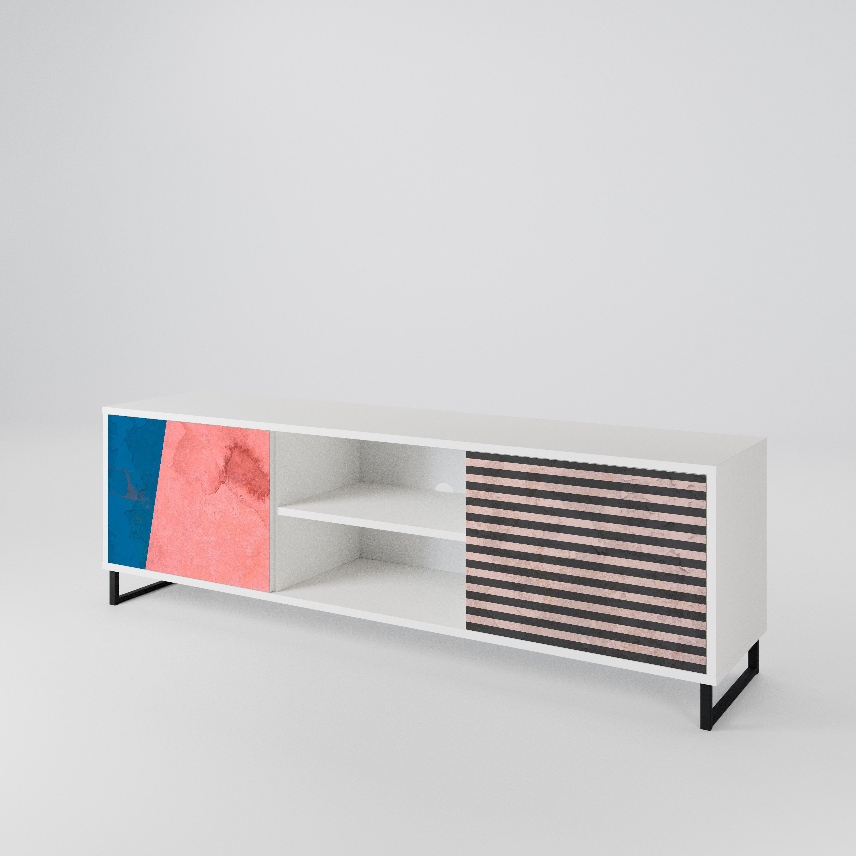 GLAMOROUS STRIPE Dvoudveřový TV stolek