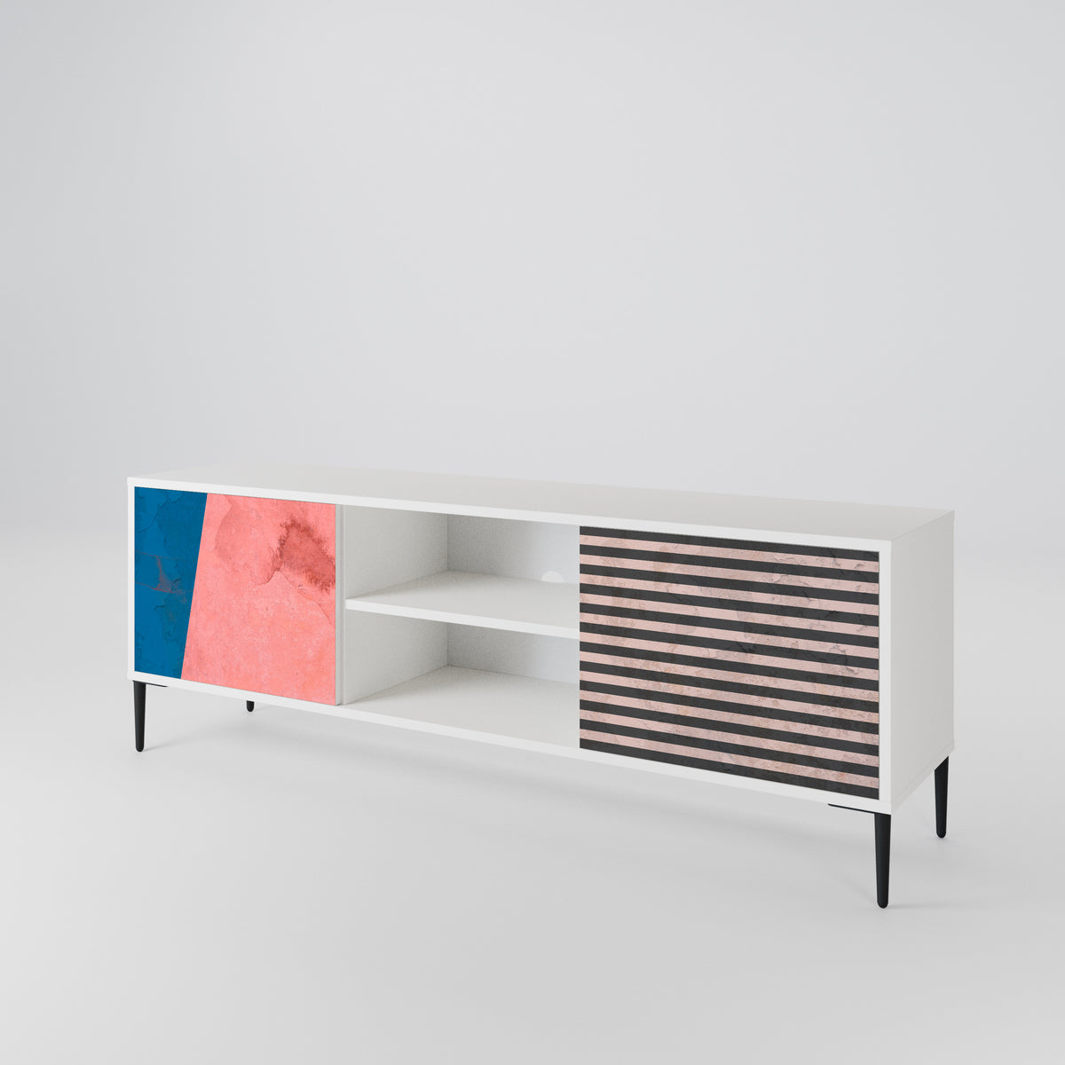 GLAMOROUS STRIPE Dvoudveřový TV stolek
