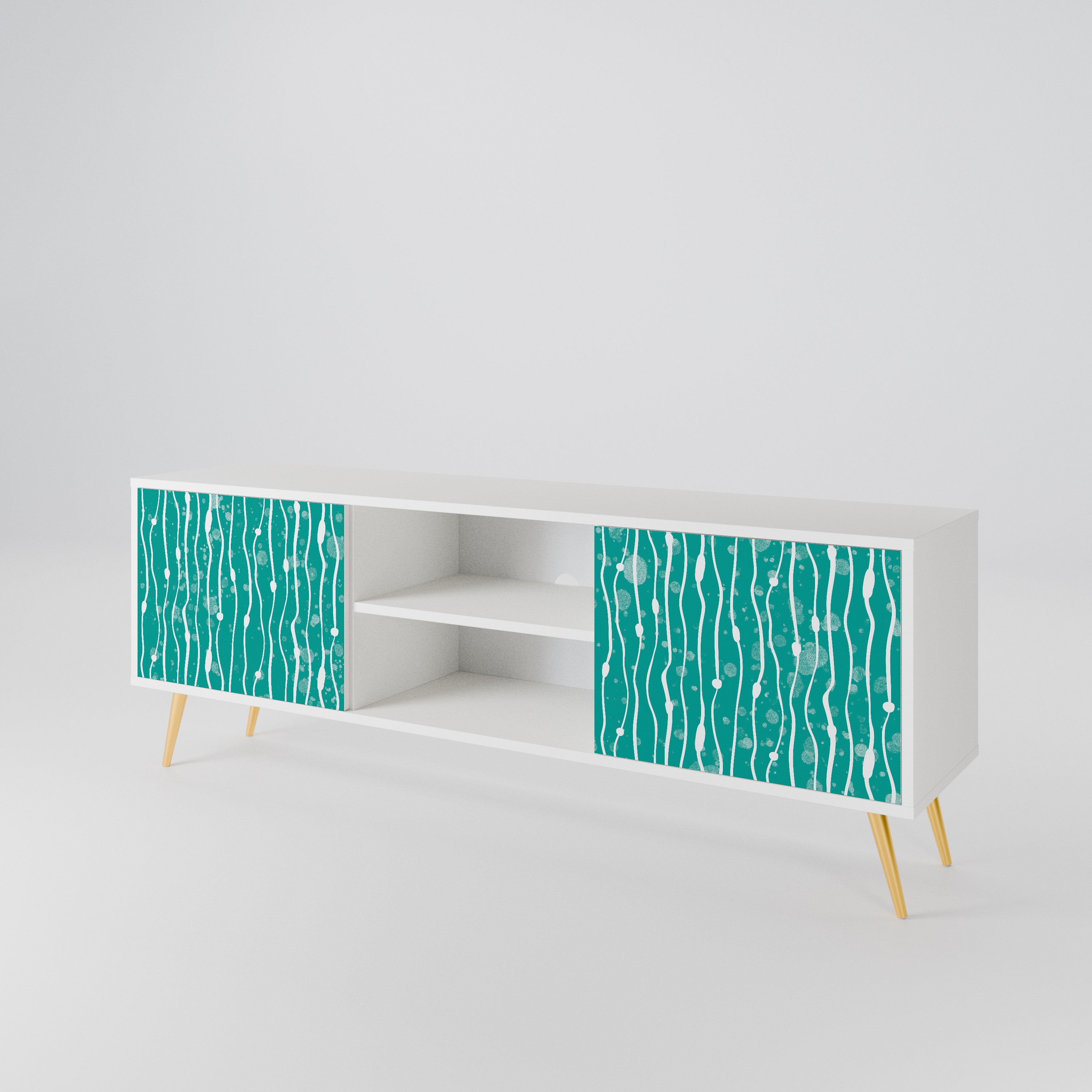 TURQUOISE RAIN Dvoudveřový TV stolek