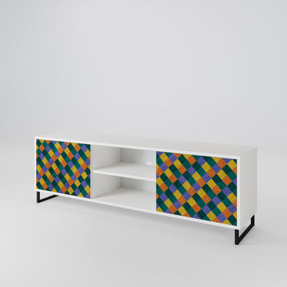 PAINTED SQUARES MIX Dvoudveřový TV stolek