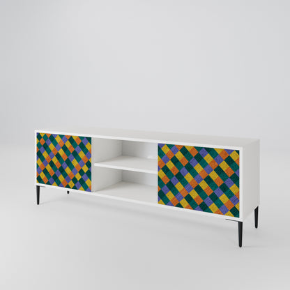 PAINTED SQUARES MIX Dvoudveřový TV stolek