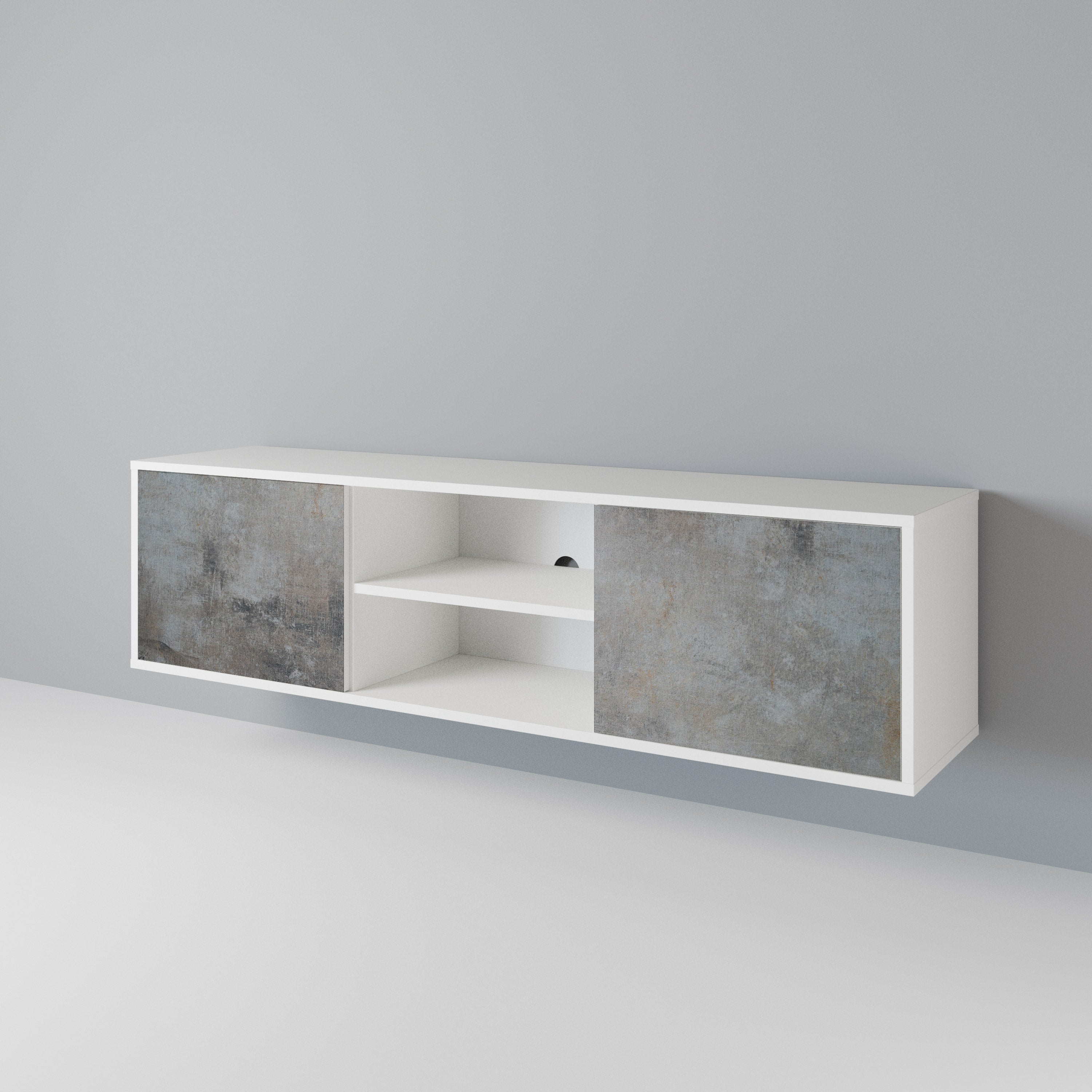 CONCRETE WALL Dvoudveřový TV stolek