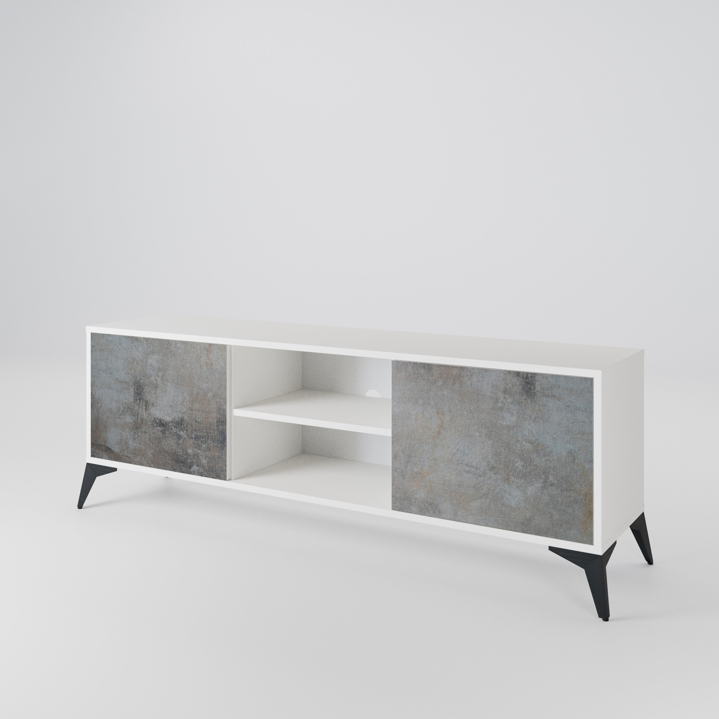 CONCRETE WALL Dvoudveřový TV stolek