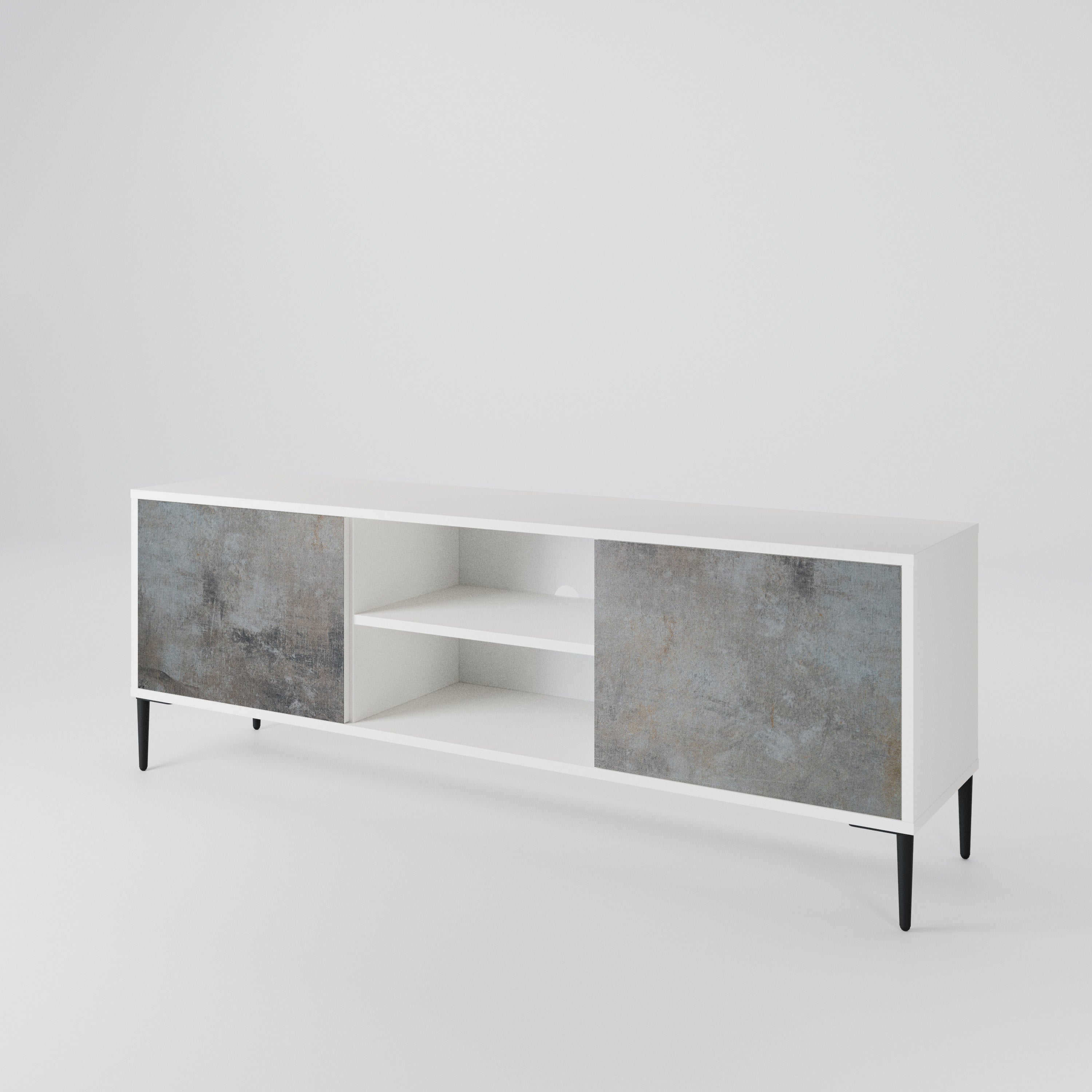CONCRETE WALL Dvoudveřový TV stolek