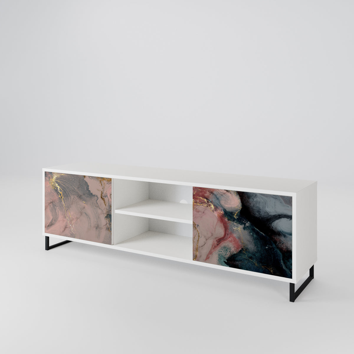 GILDED SWIRLS Dvoudveřový TV stolek