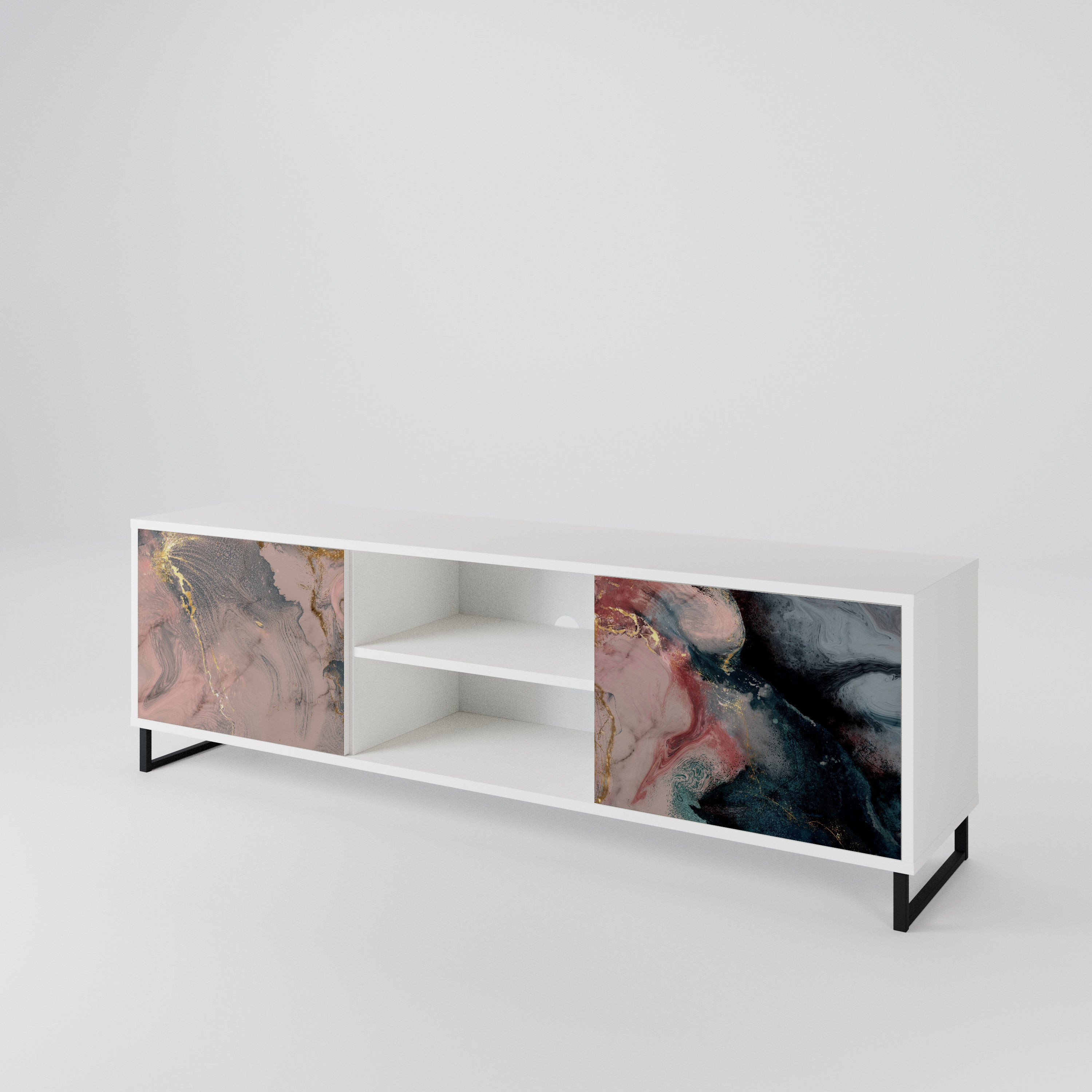 GILDED SWIRLS Dvoudveřový TV stolek