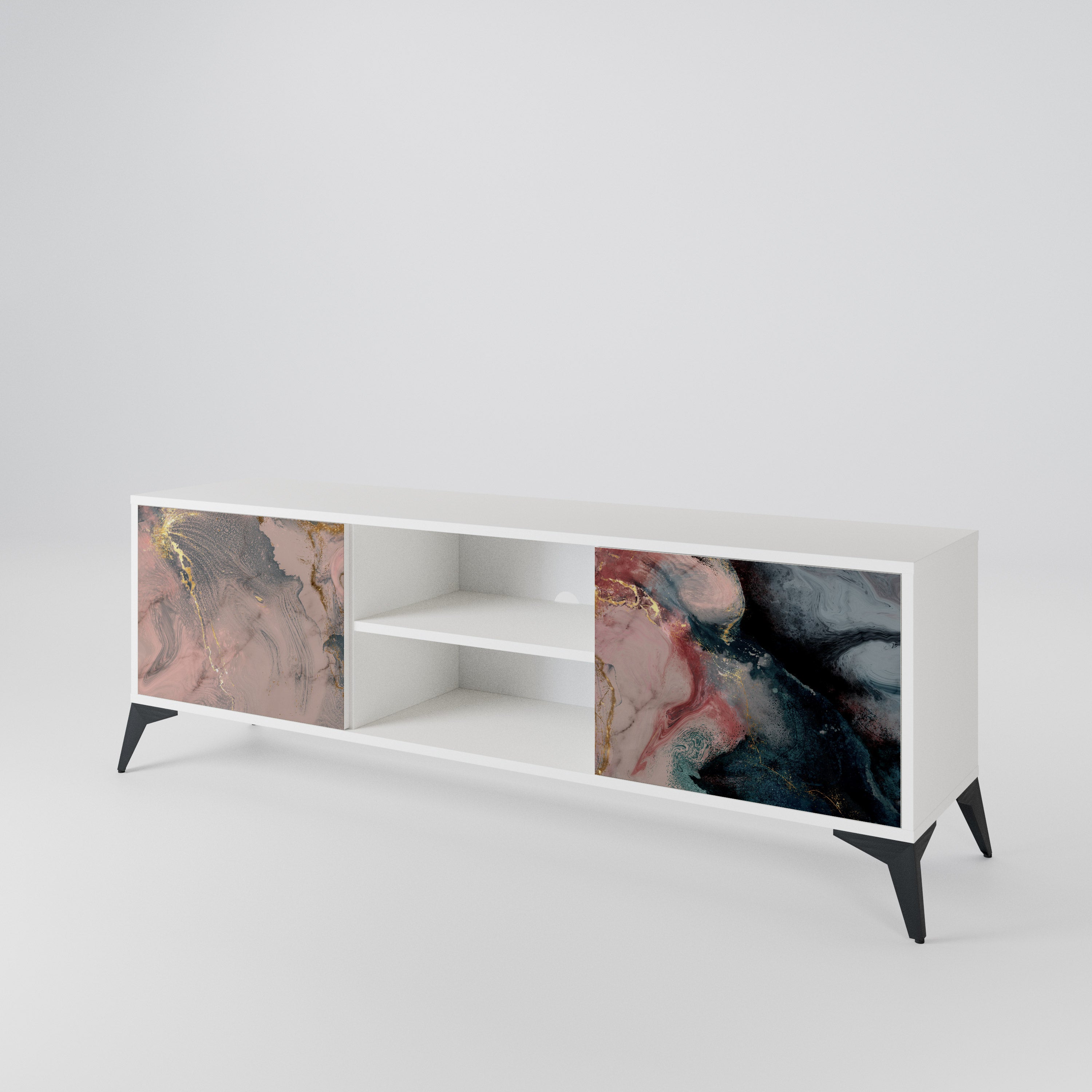 GILDED SWIRLS Dvoudveřový TV stolek