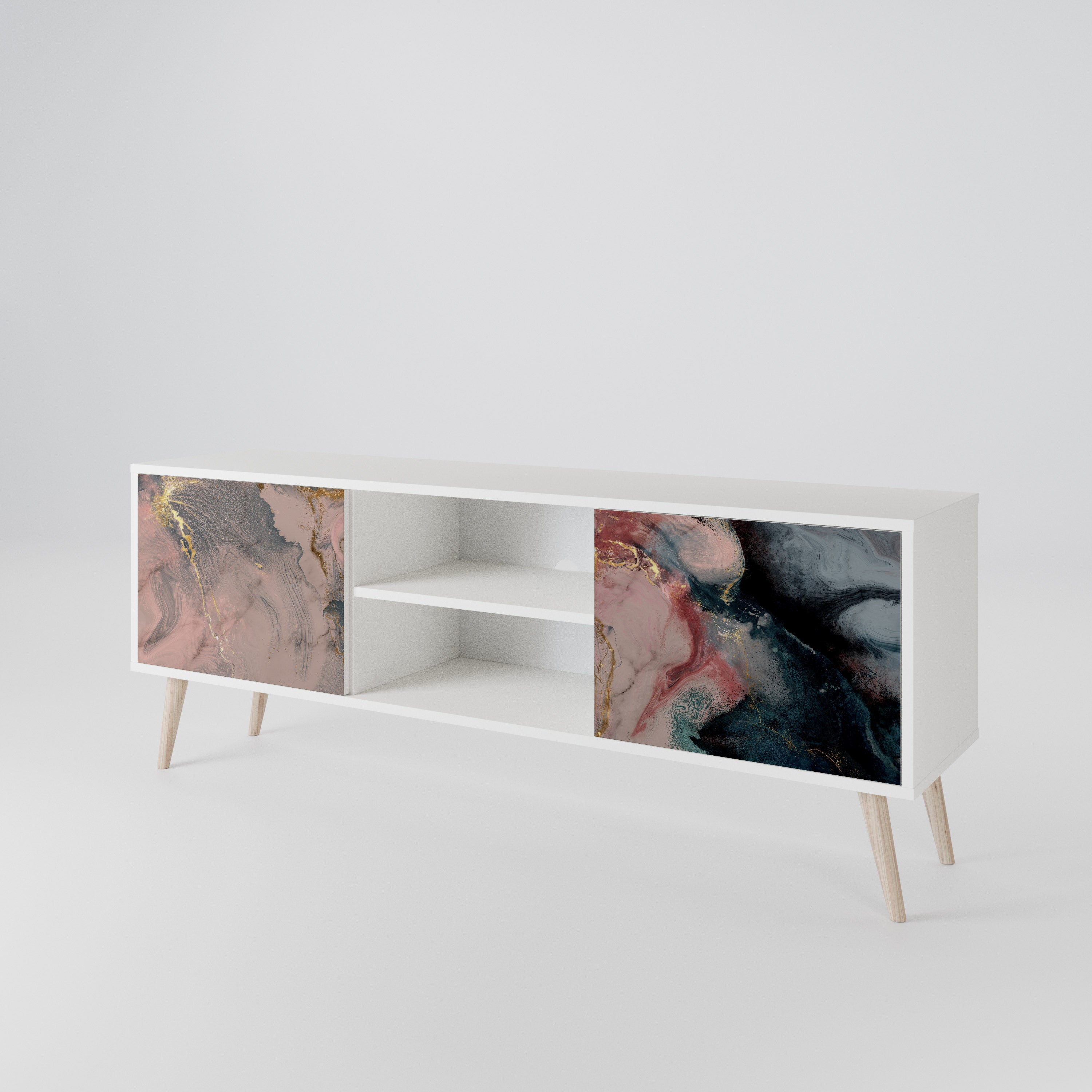 GILDED SWIRLS Dvoudveřový TV stolek