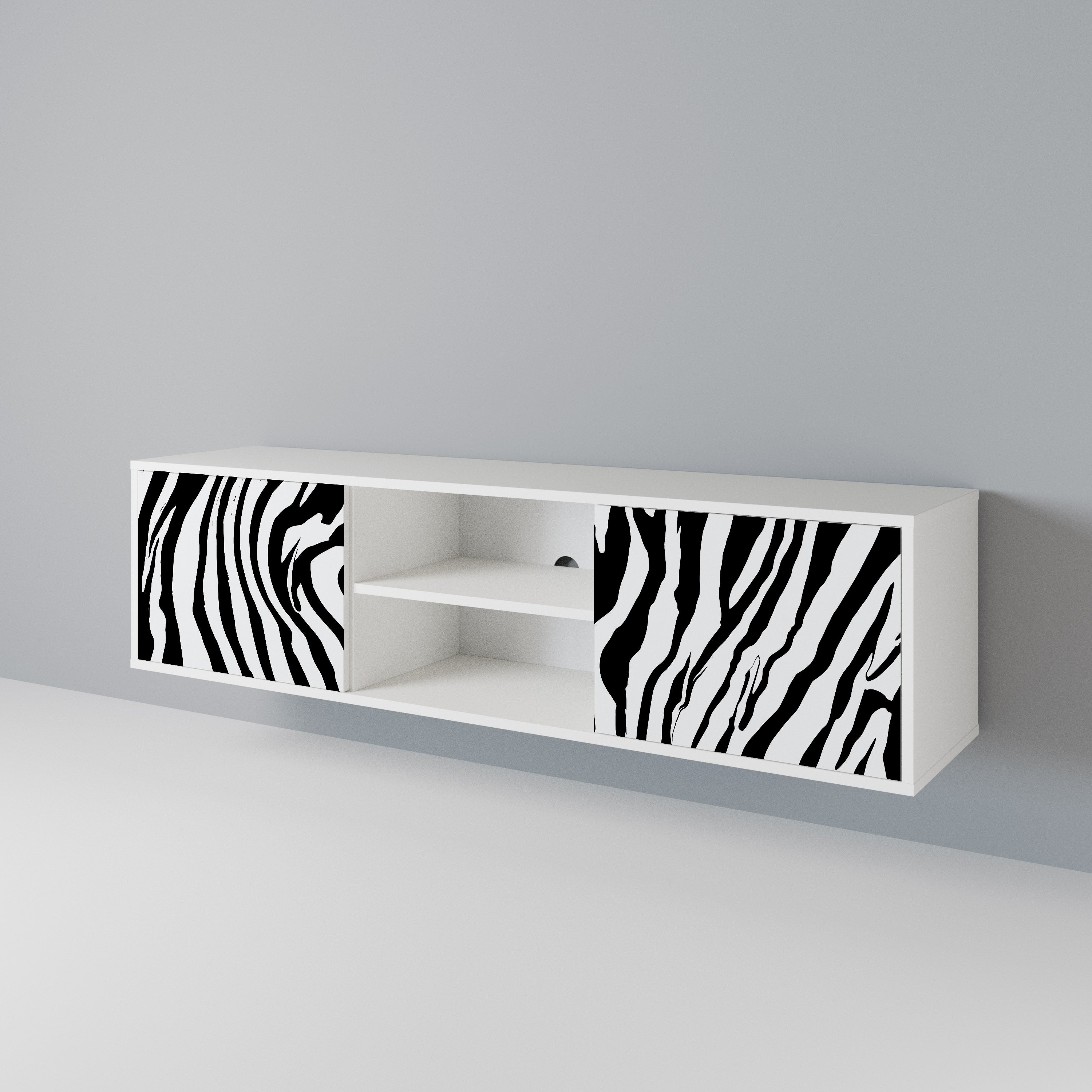 SPLENDID ZEBRA Dvoudveřový TV stolek