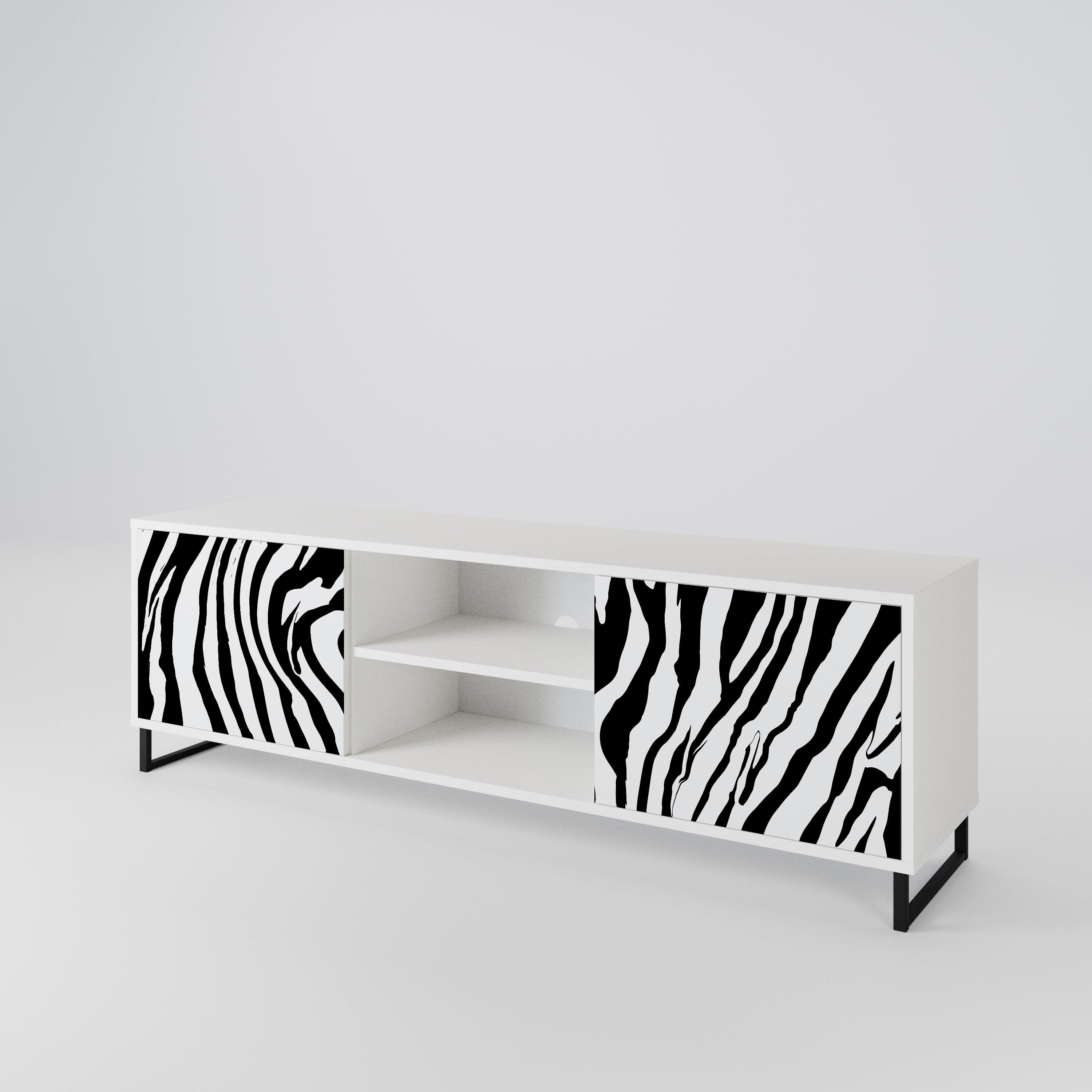 SPLENDID ZEBRA Dvoudveřový TV stolek