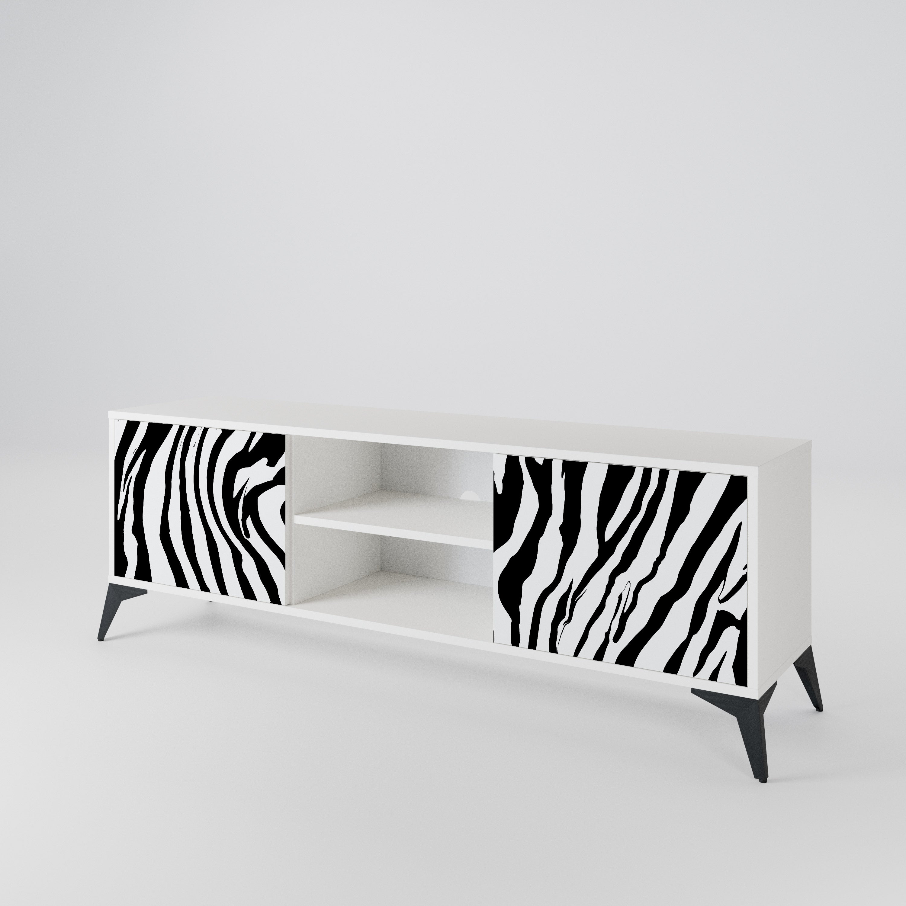 SPLENDID ZEBRA Dvoudveřový TV stolek