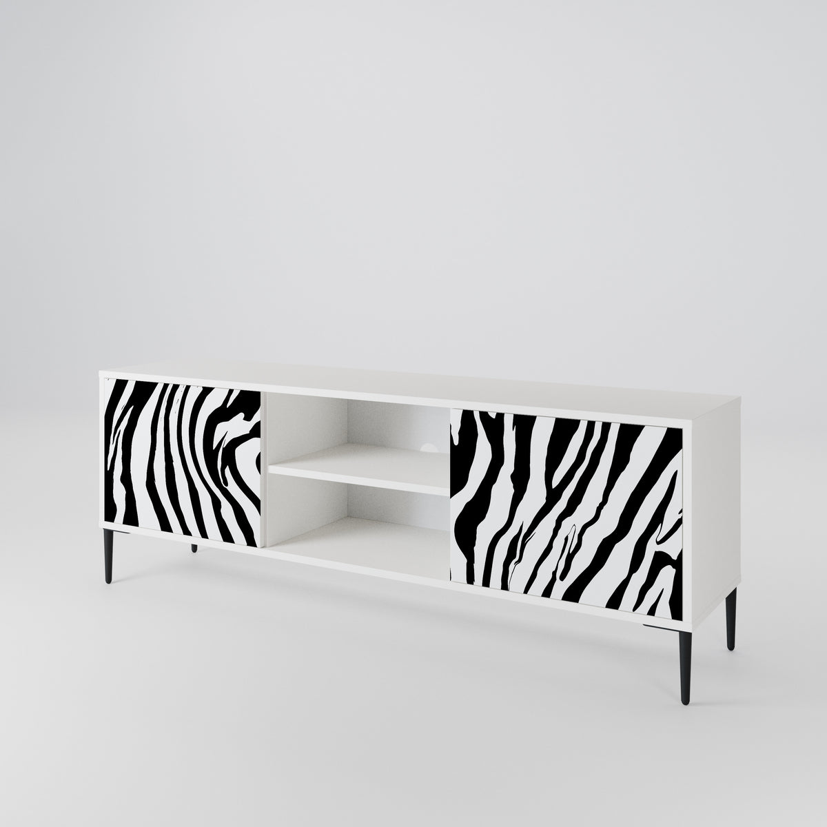 SPLENDID ZEBRA Dvoudveřový TV stolek