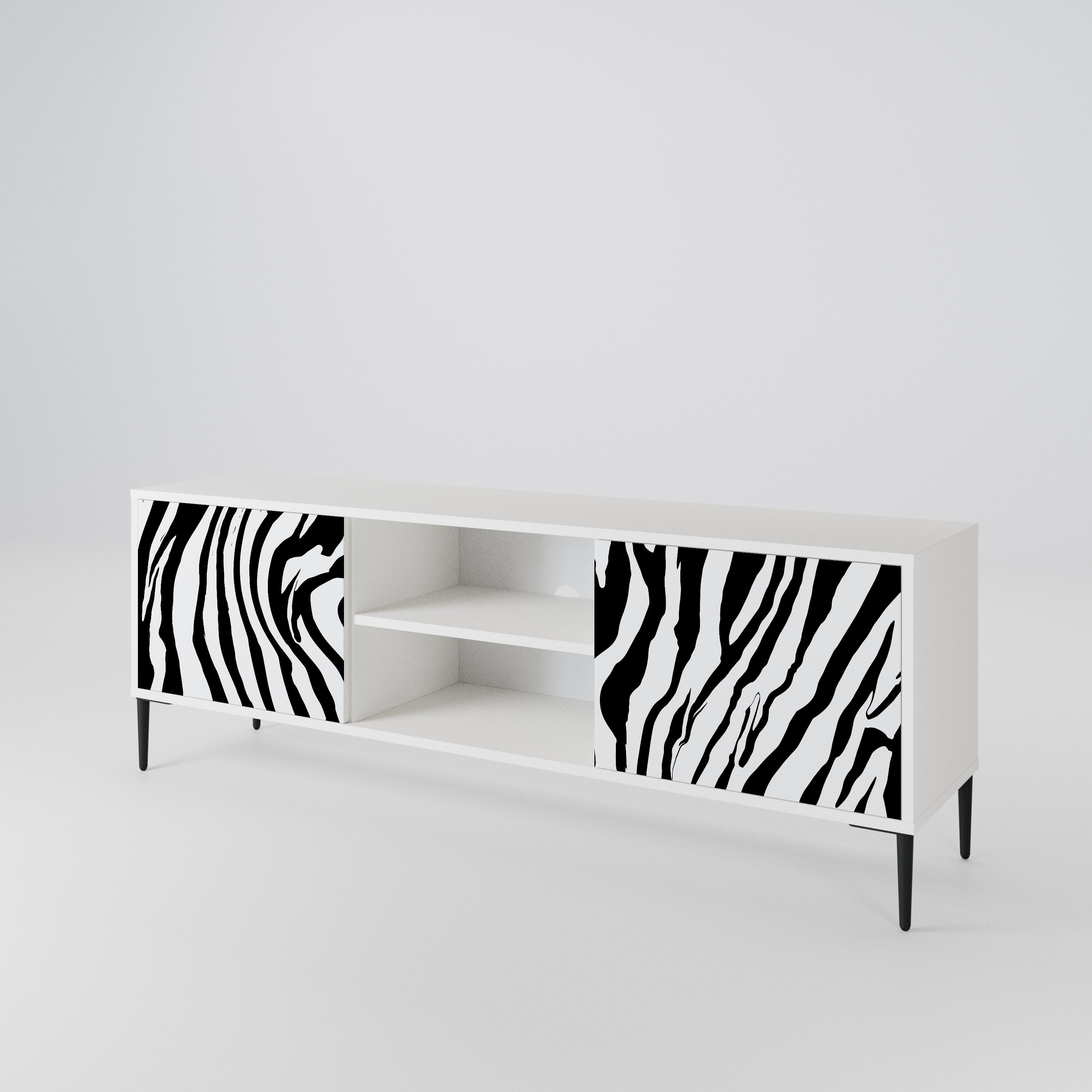 SPLENDID ZEBRA Dvoudveřový TV stolek
