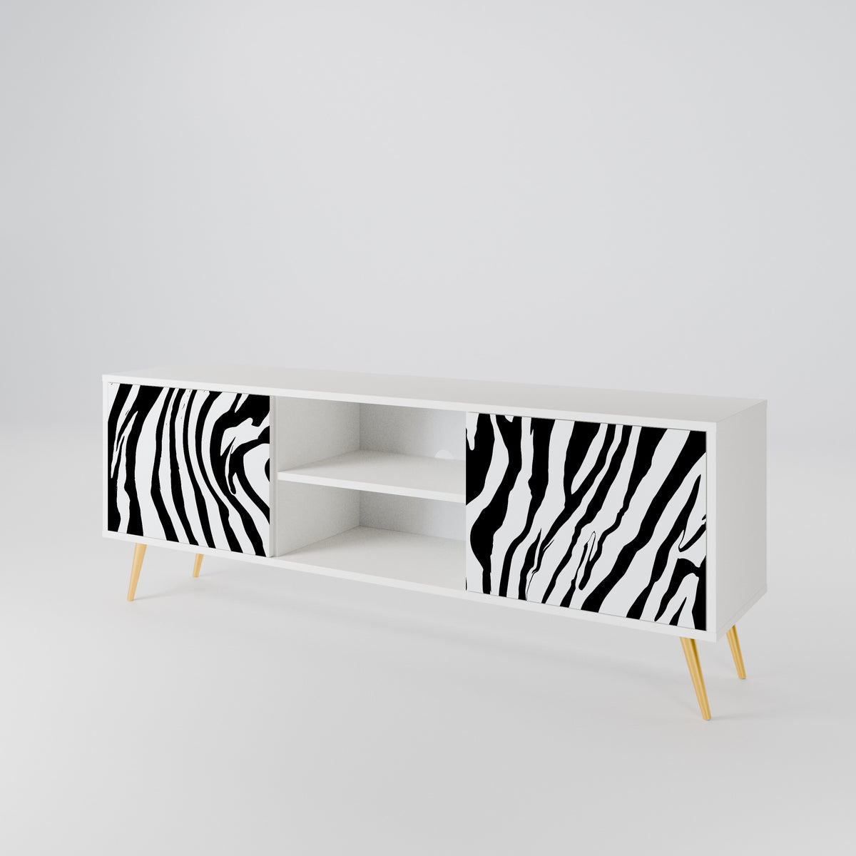 SPLENDID ZEBRA Dvoudveřový TV stolek