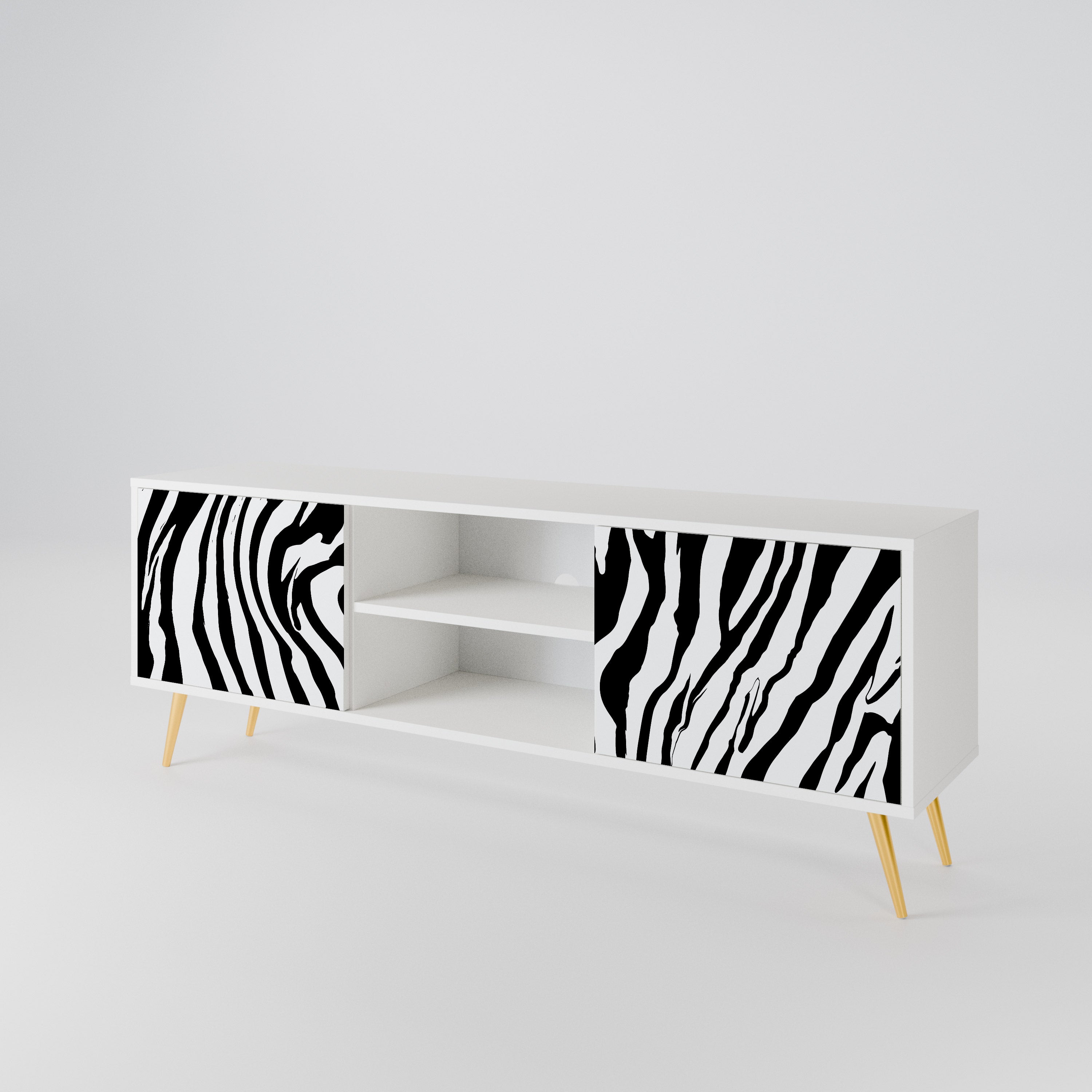 SPLENDID ZEBRA Dvoudveřový TV stolek