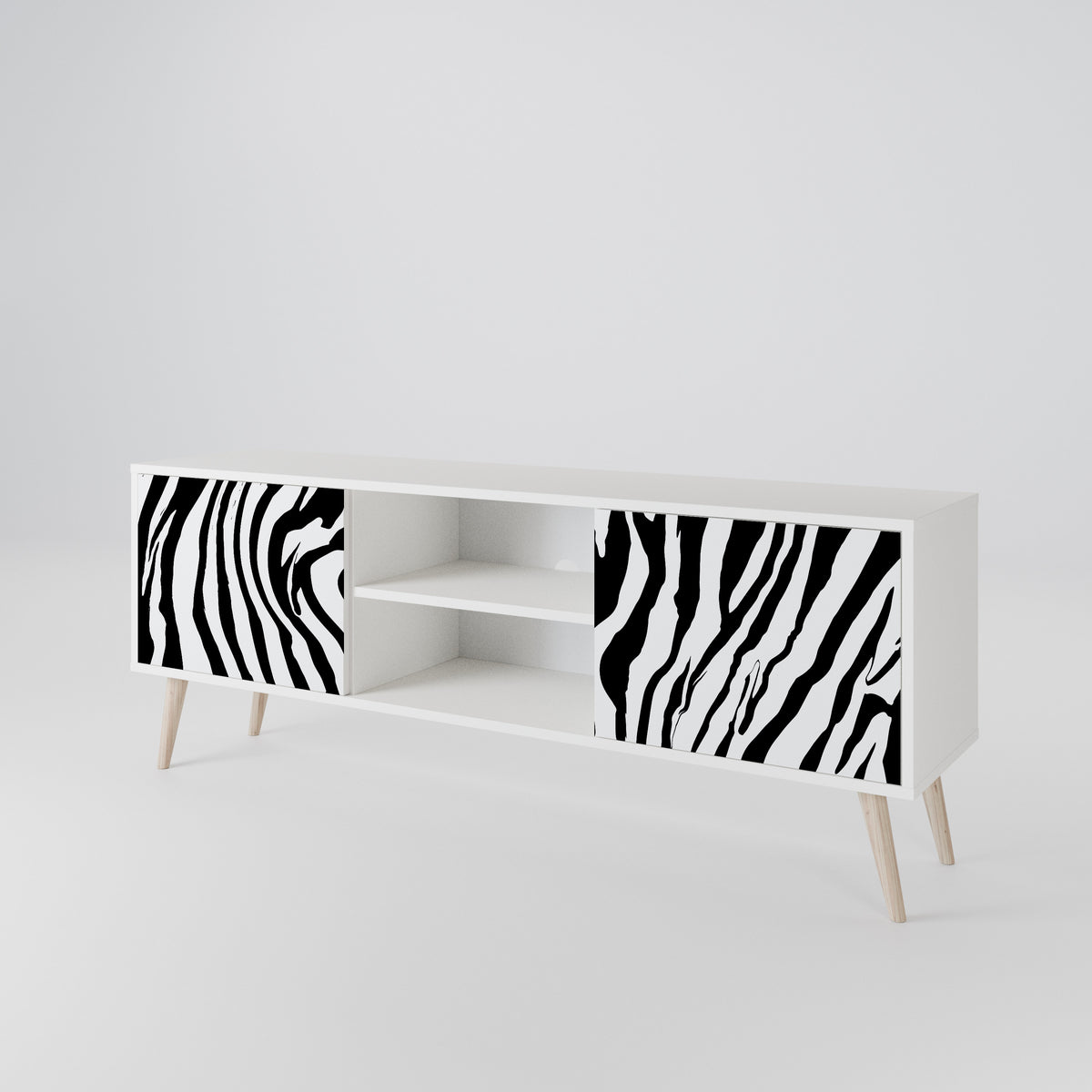SPLENDID ZEBRA Dvoudveřový TV stolek
