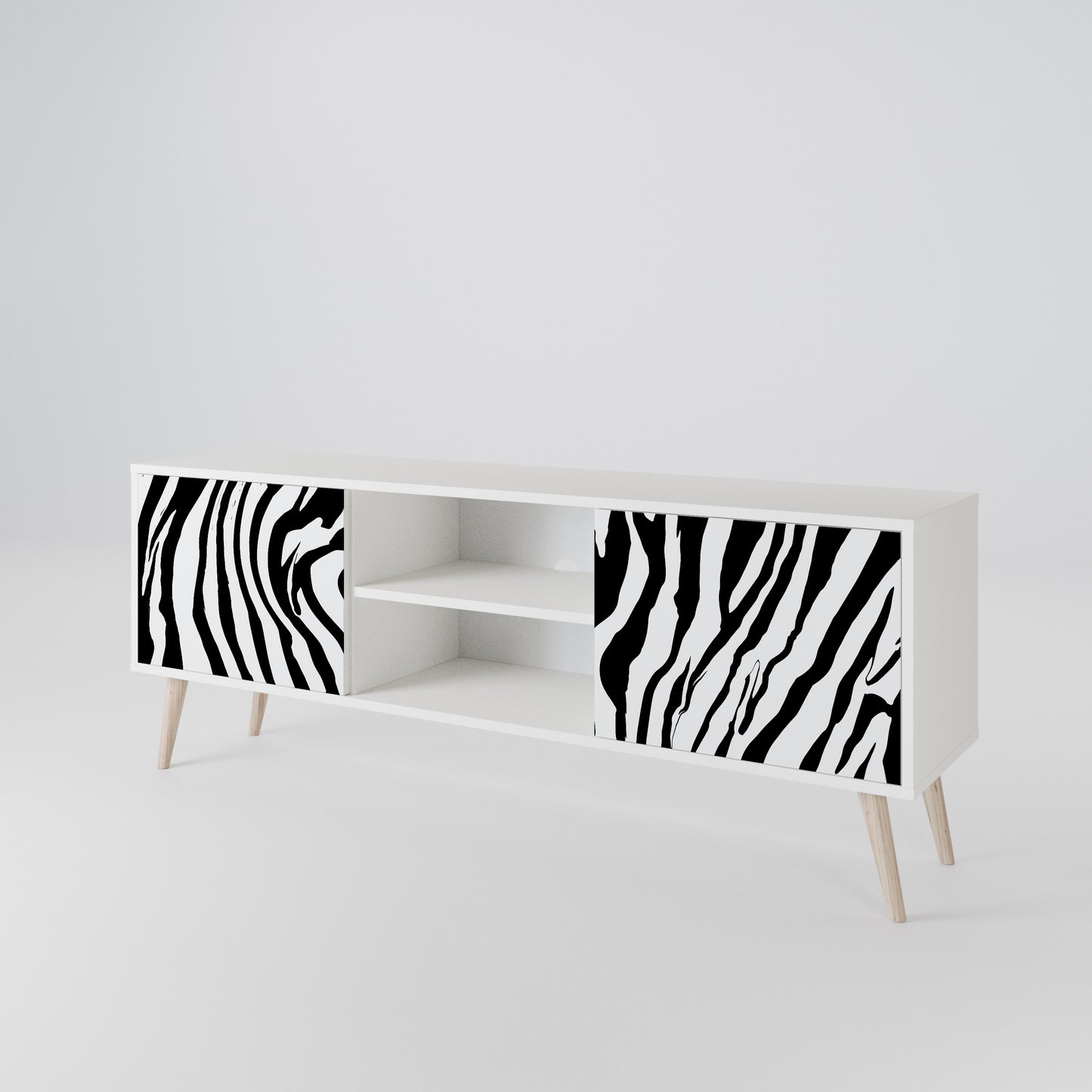 SPLENDID ZEBRA Dvoudveřový TV stolek