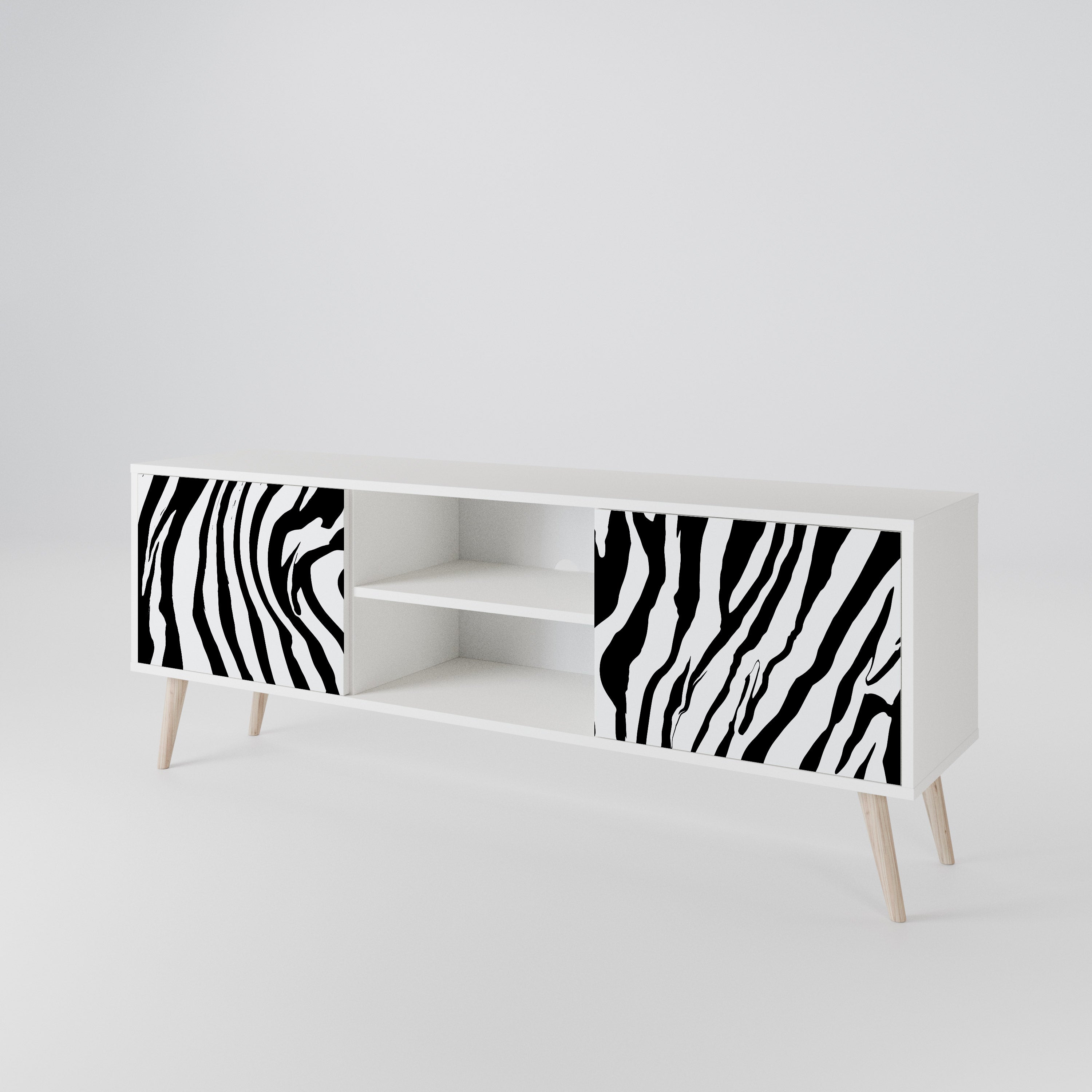 SPLENDID ZEBRA Dvoudveřový TV stolek