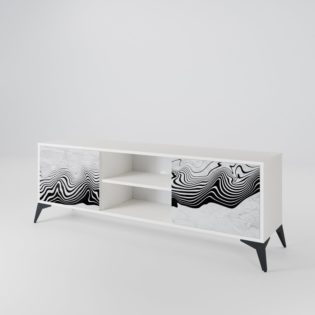 MONOCHROME MIRAGE Dvoudveřový TV stolek