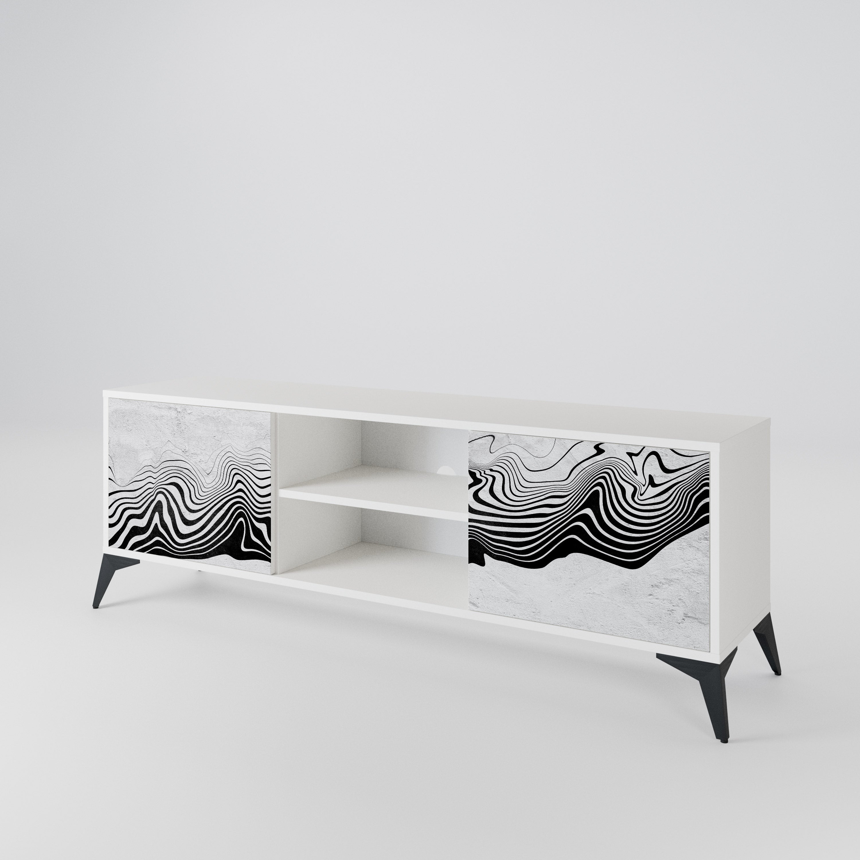 MONOCHROME MIRAGE Dvoudveřový TV stolek