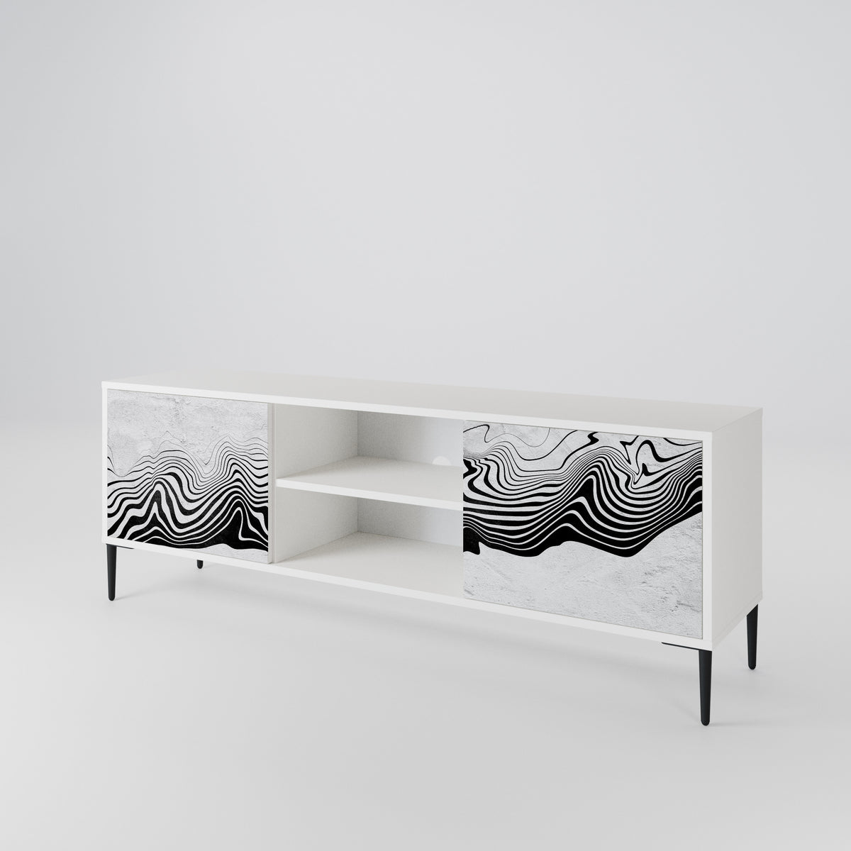 MONOCHROME MIRAGE Dvoudveřový TV stolek