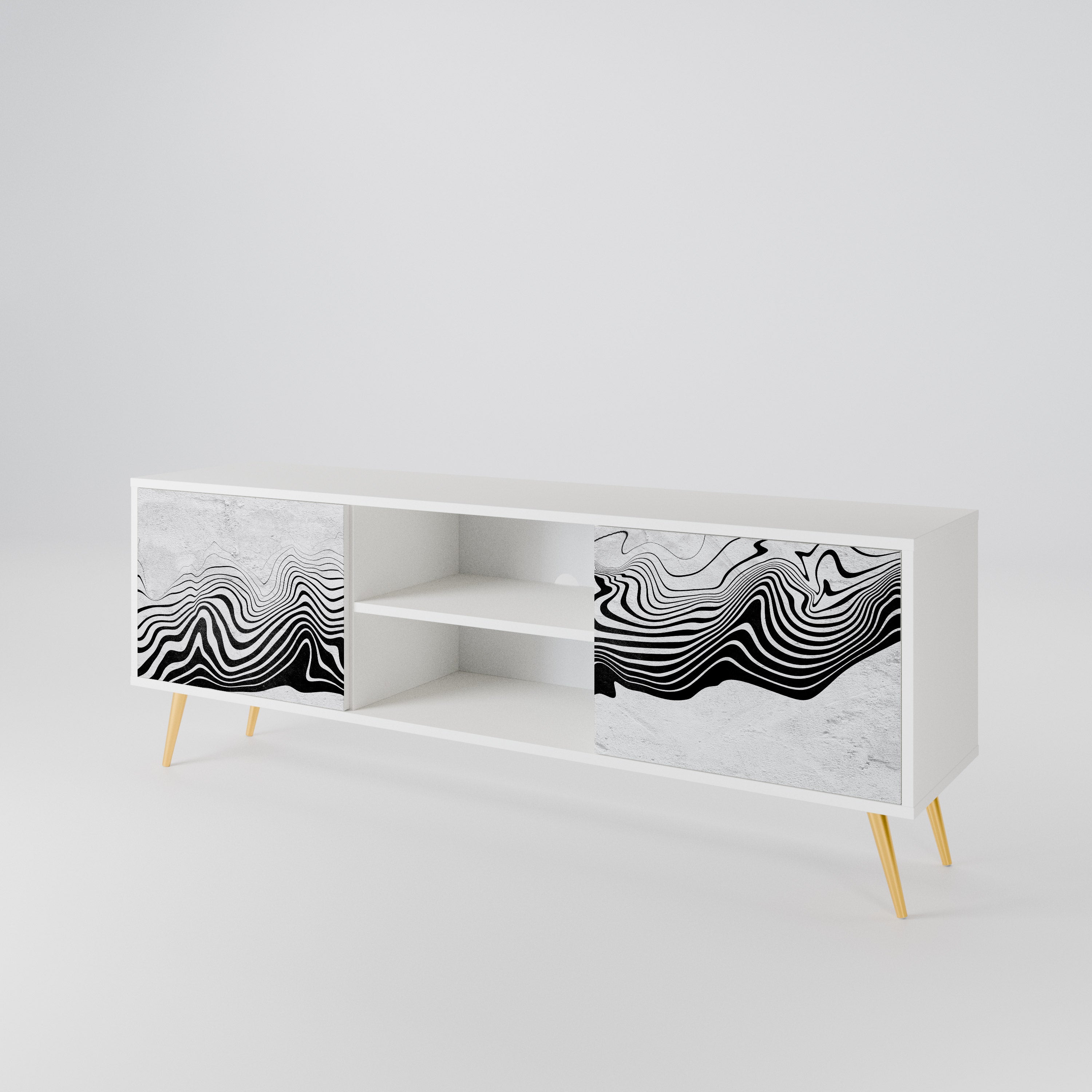 MONOCHROME MIRAGE Dvoudveřový TV stolek