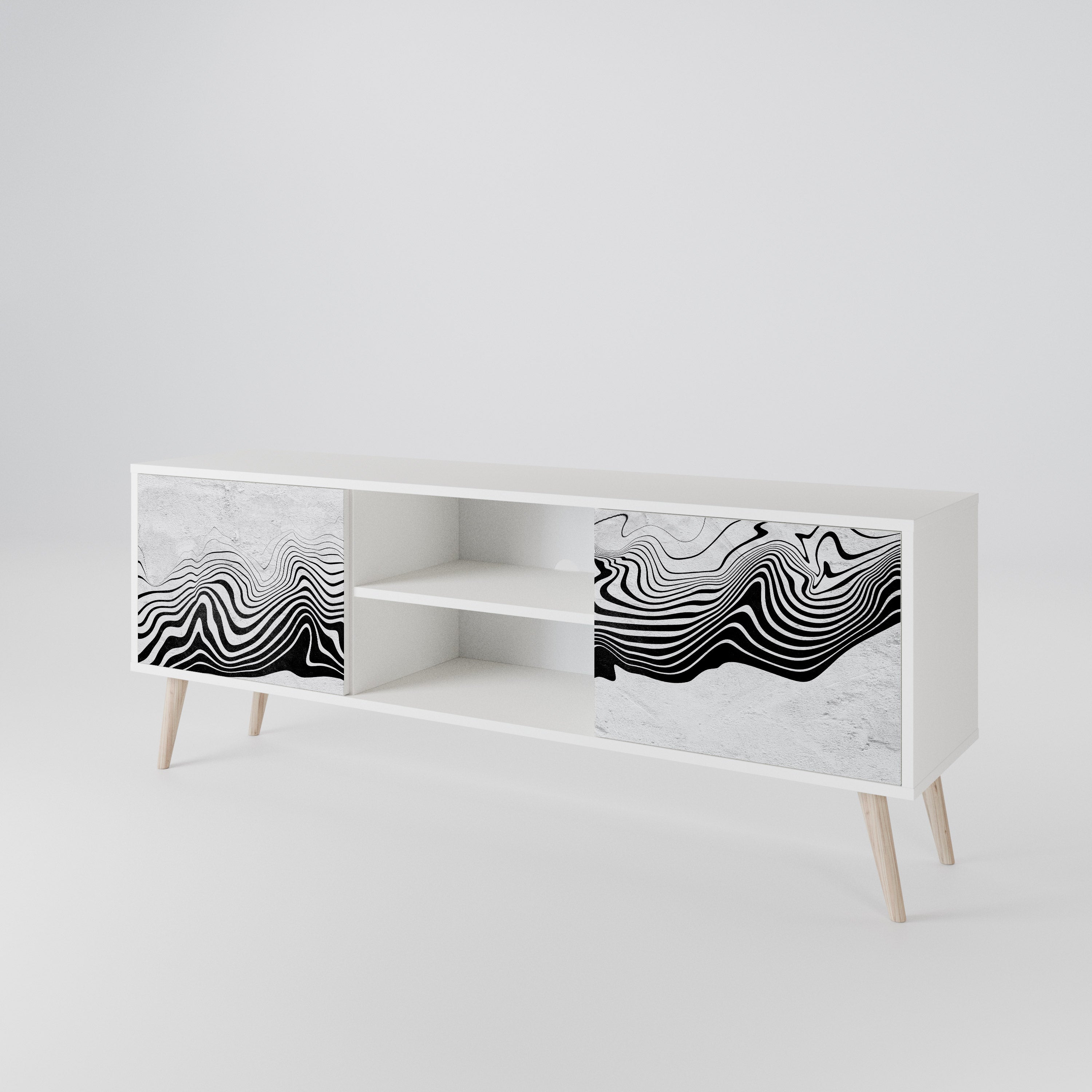 MONOCHROME MIRAGE Dvoudveřový TV stolek