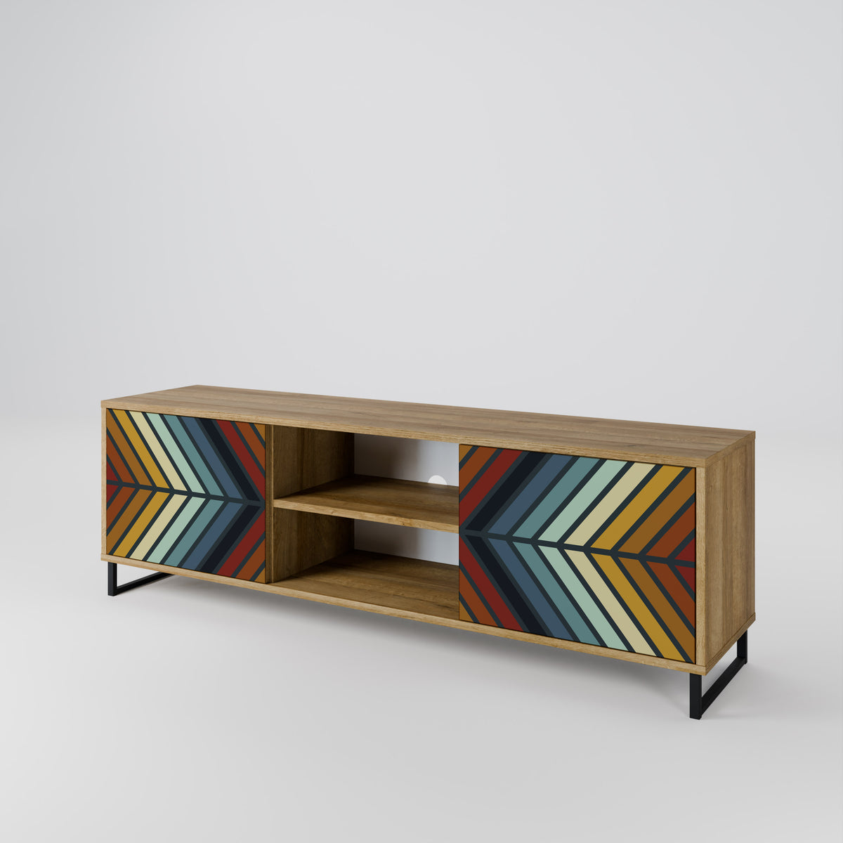INDIGENOUS ZIGZAG Dvoudveřový TV stolek