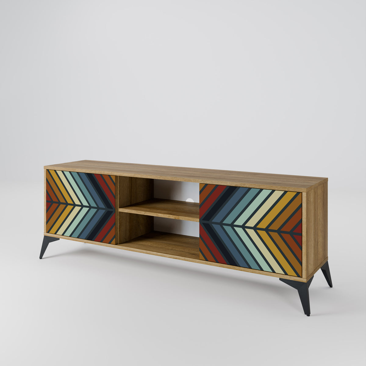 INDIGENOUS ZIGZAG Dvoudveřový TV stolek