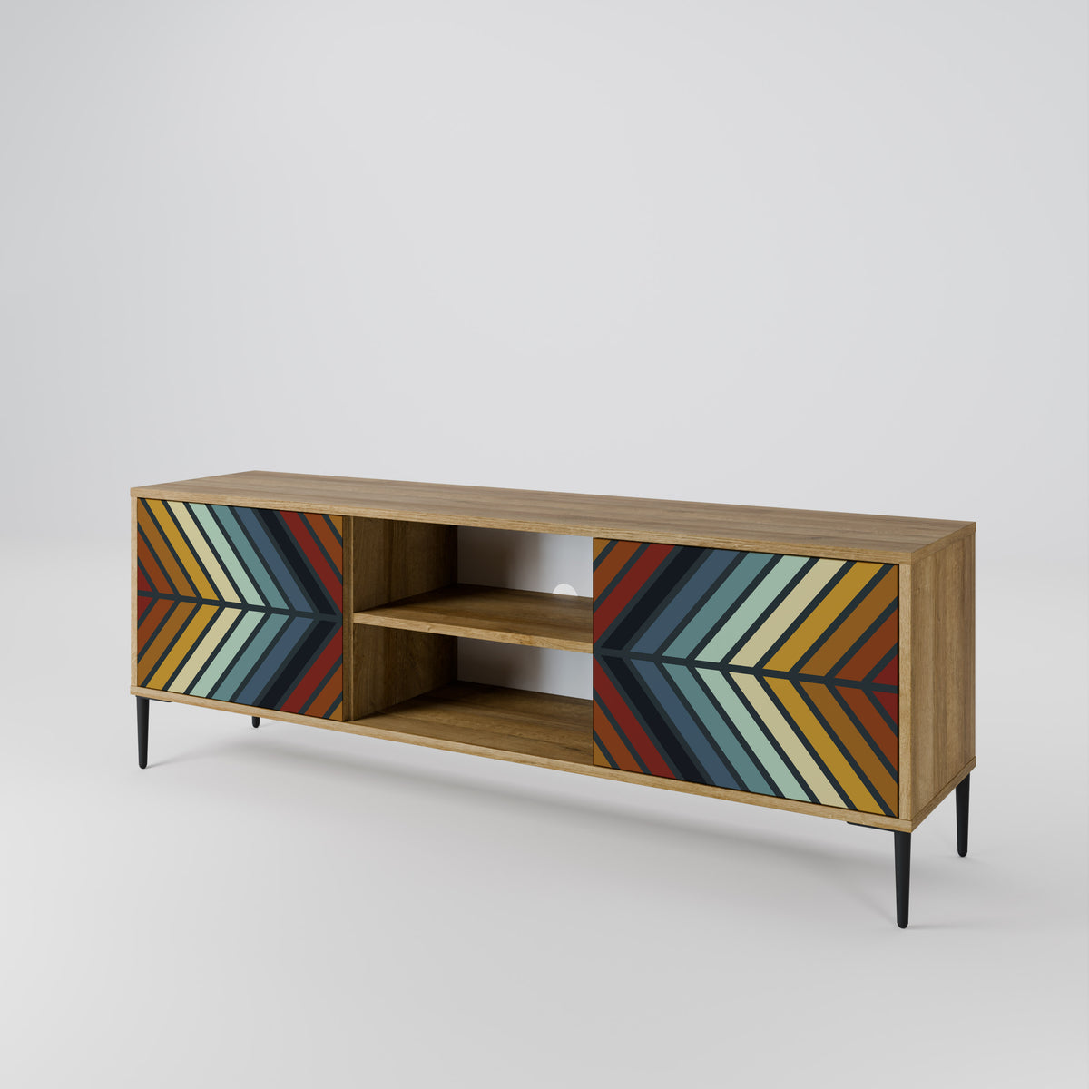 INDIGENOUS ZIGZAG Dvoudveřový TV stolek