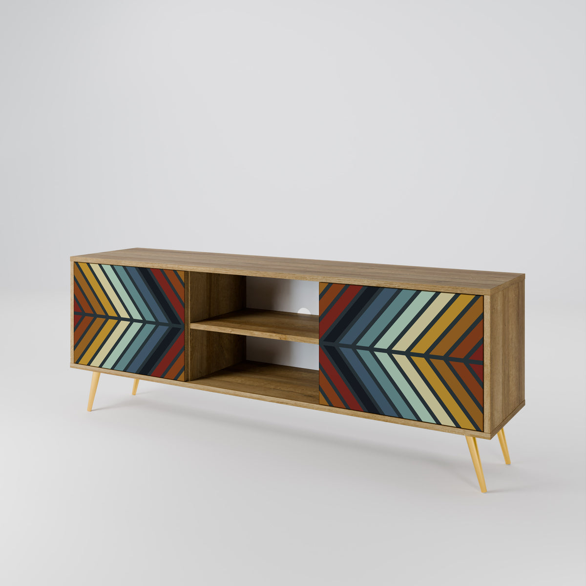 INDIGENOUS ZIGZAG Dvoudveřový TV stolek