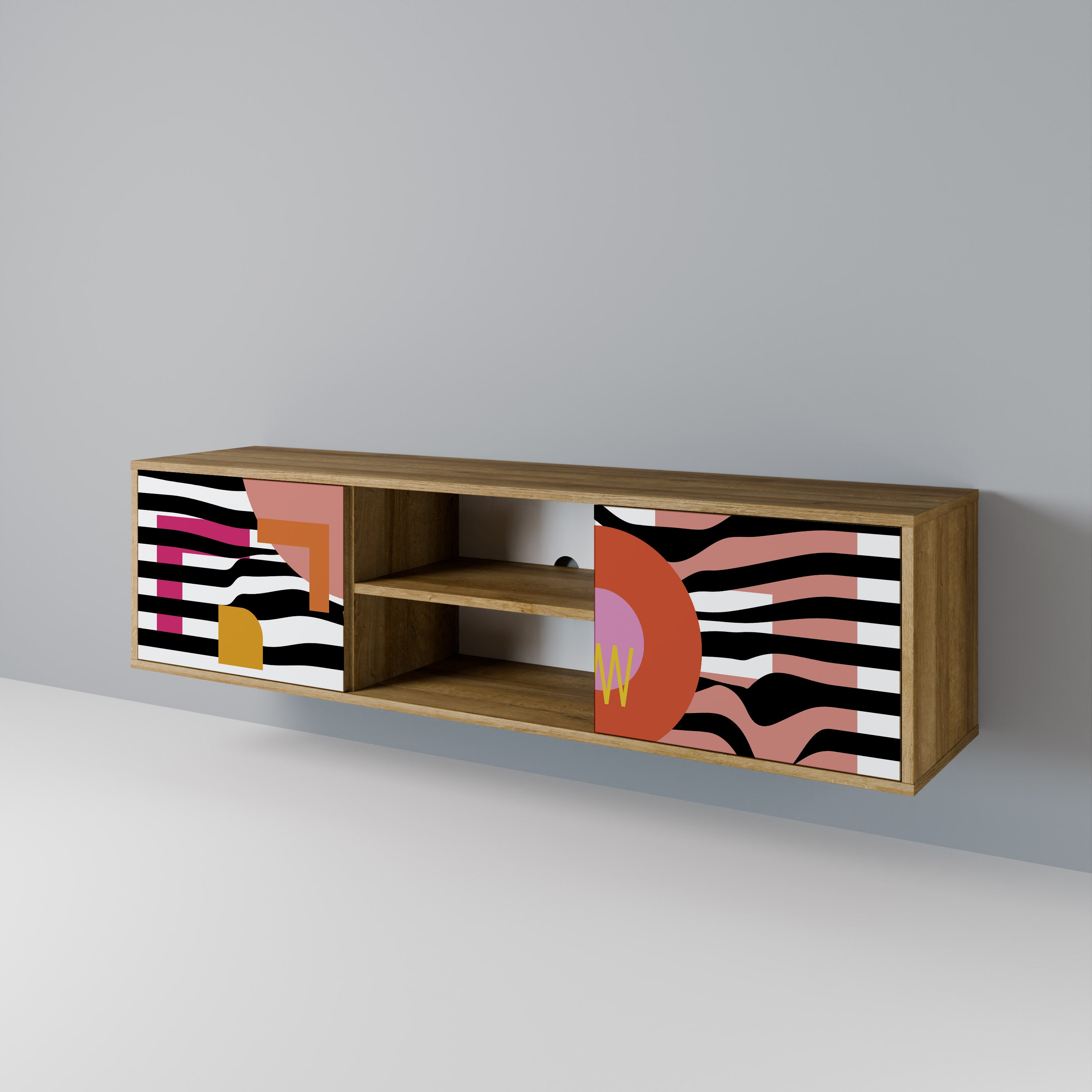CHROMATIC ABSTRACT 2-Door TV Cabinet