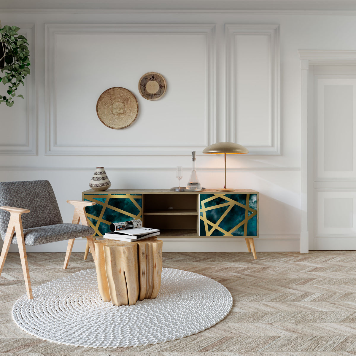 THE LABYRINTH OF GOLD Dvoudveřový TV stolek