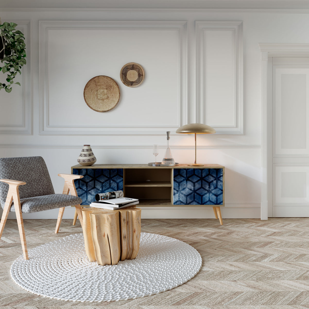 CUBIC MIST Dvoudveřový TV stolek