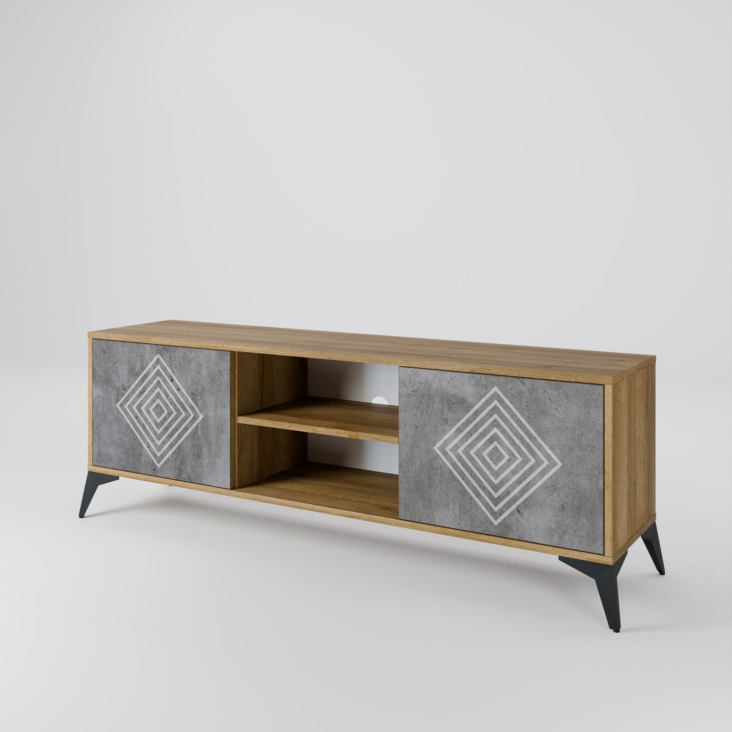 POLYGONAL ARTISTRY Dvoudveřový TV stolek