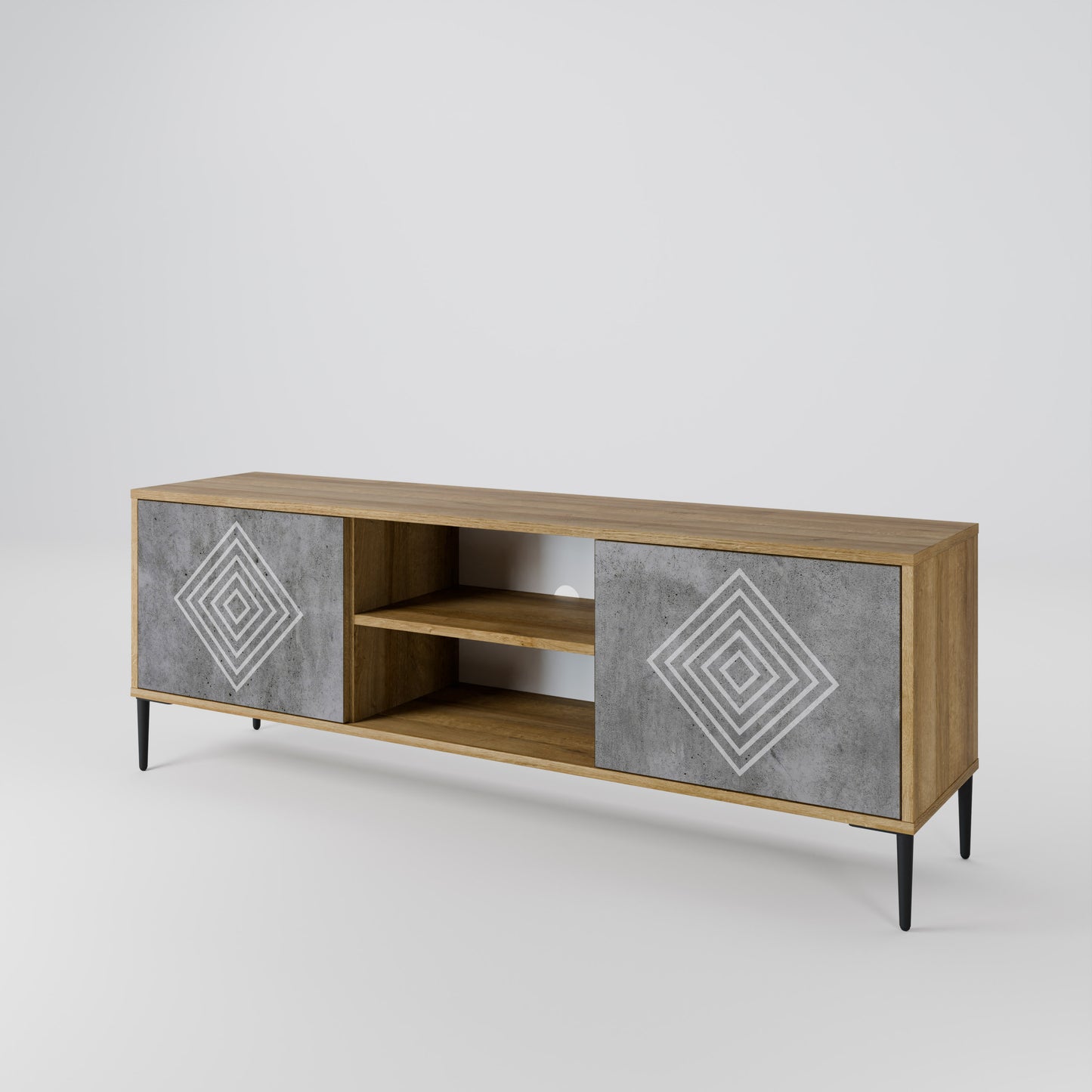 POLYGONAL ARTISTRY Dvoudveřový TV stolek