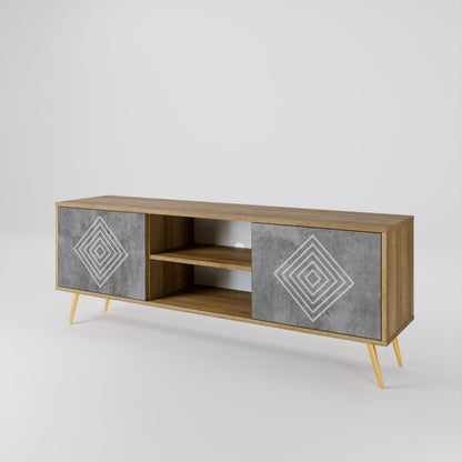 POLYGONAL ARTISTRY Dvoudveřový TV stolek