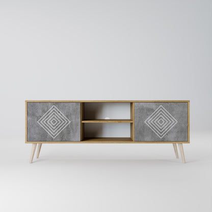 POLYGONAL ARTISTRY Dvoudveřový TV stolek