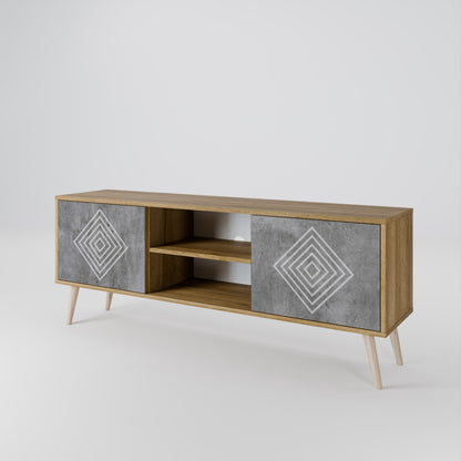 POLYGONAL ARTISTRY Dvoudveřový TV stolek