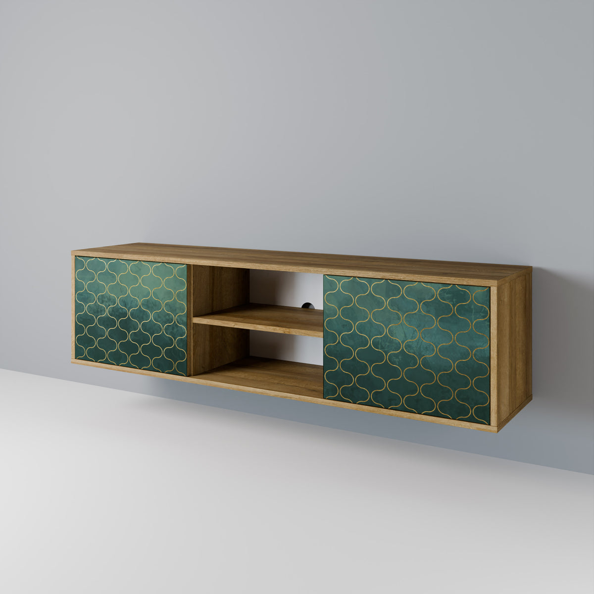 TESSELATED GREENERY Dvoudveřový TV stolek