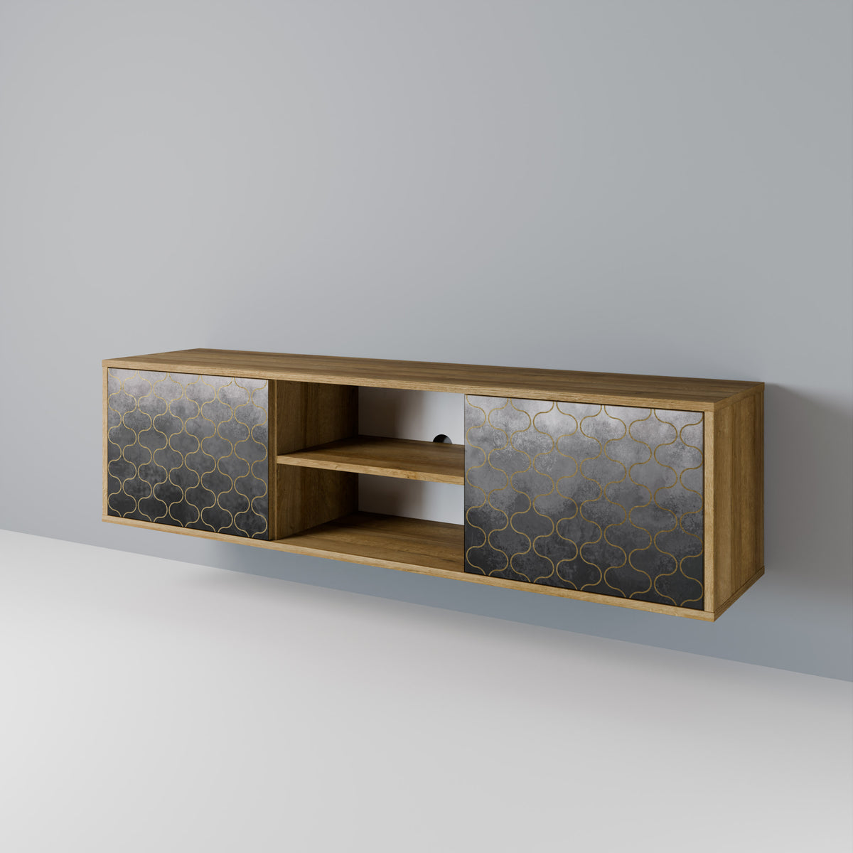 TESSELATED GRAYISH Dvoudveřový TV stolek