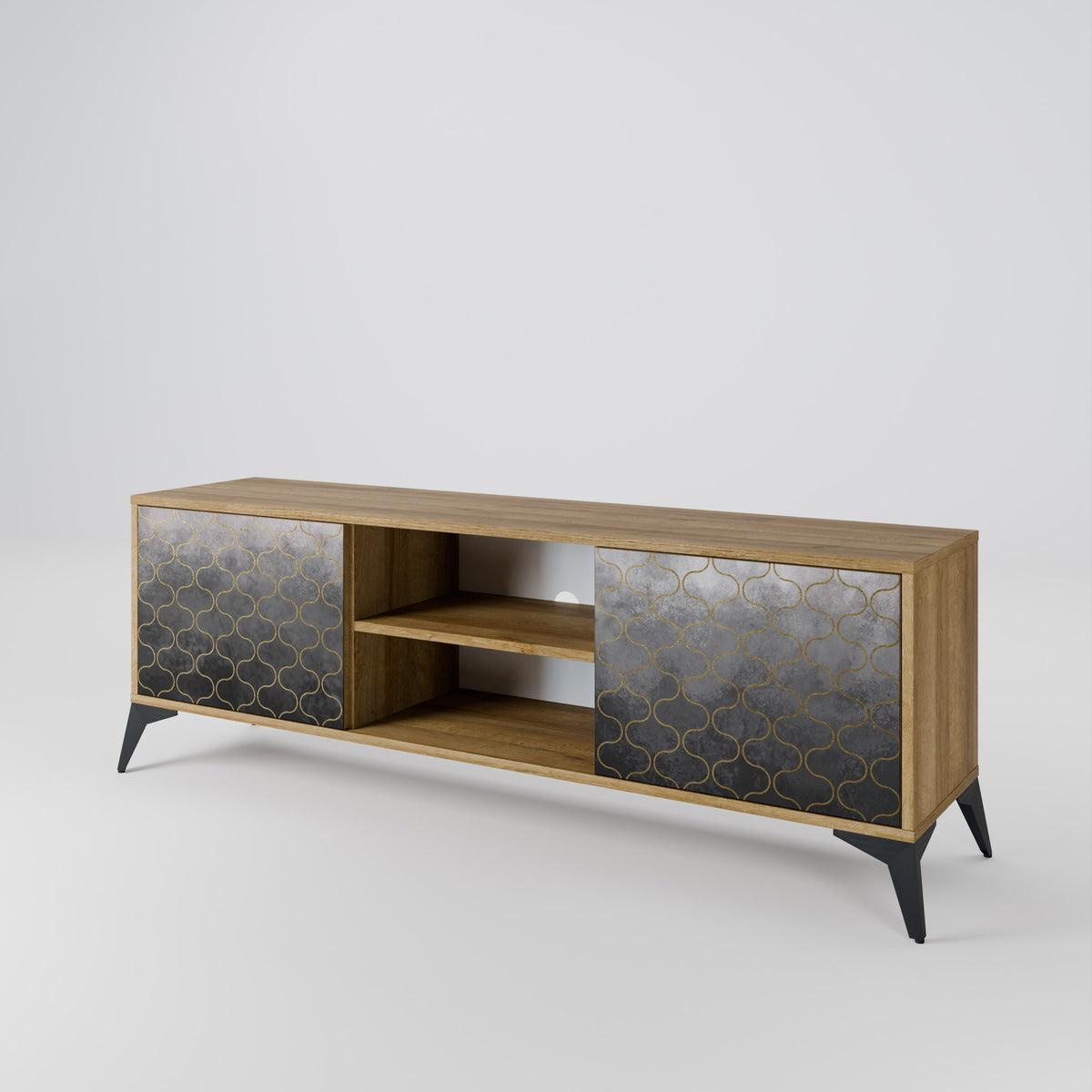 TESSELATED GRAYISH Dvoudveřový TV stolek