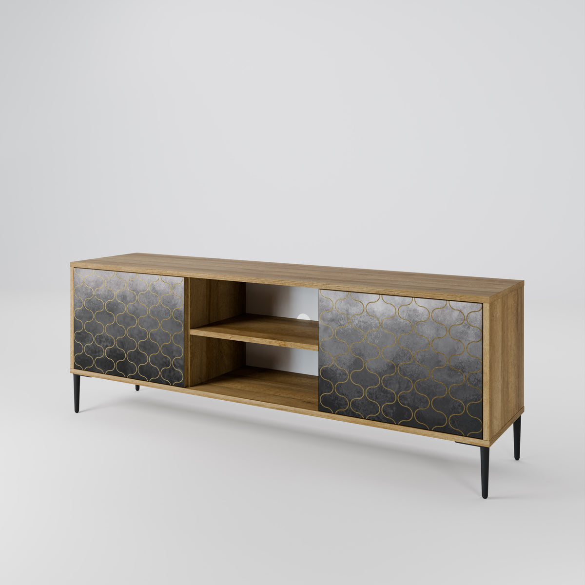 TESSELATED GRAYISH Dvoudveřový TV stolek