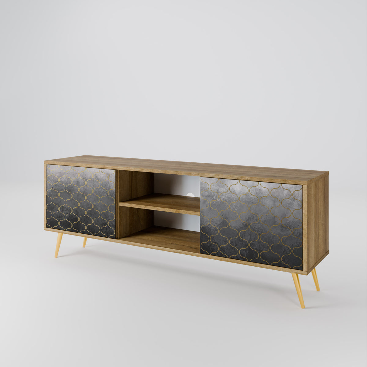 TESSELATED GRAYISH Dvoudveřový TV stolek