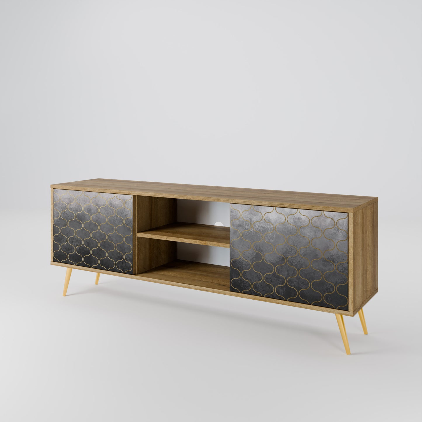 TESSELATED GRAYISH Dvoudveřový TV stolek