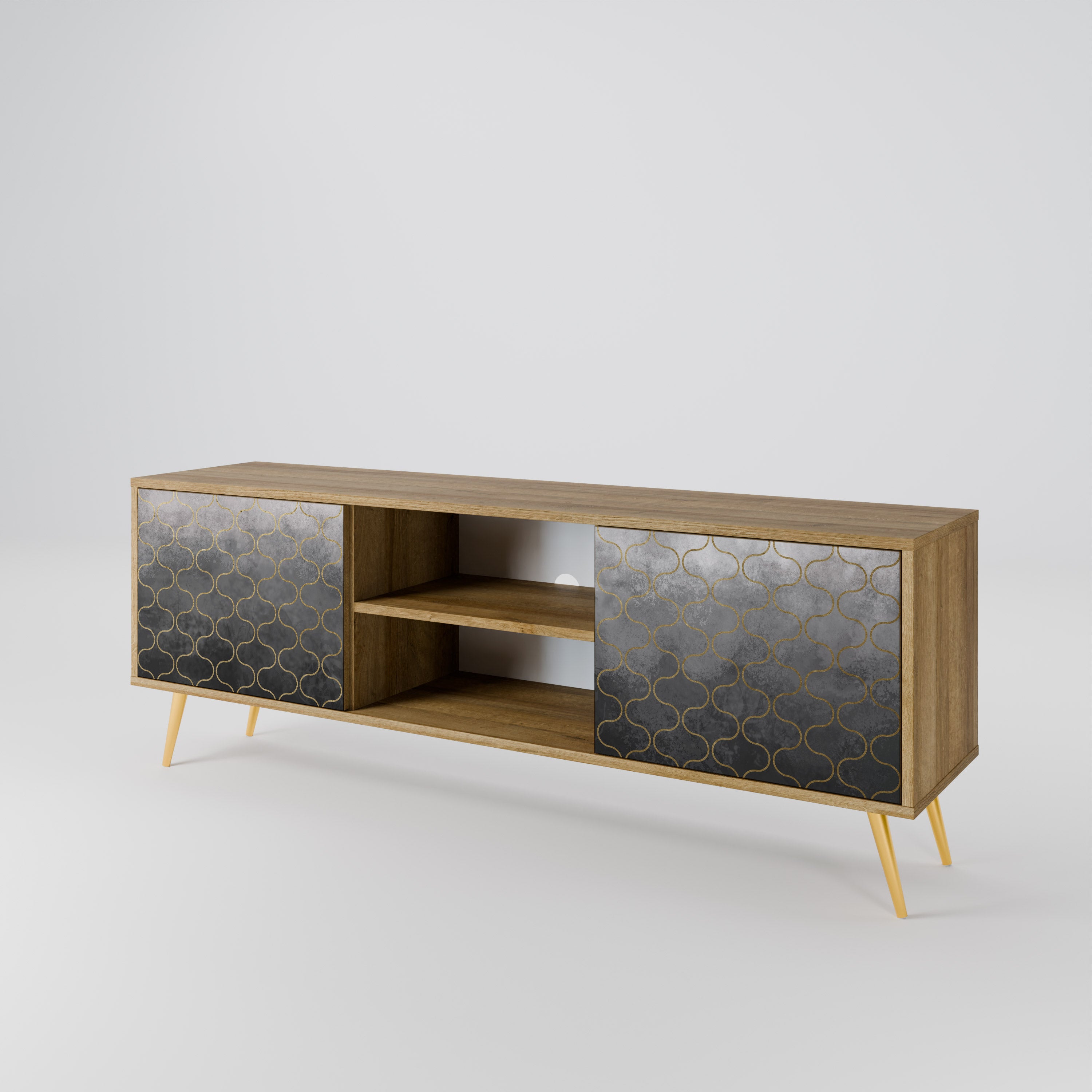 TESSELATED GRAYISH Dvoudveřový TV stolek