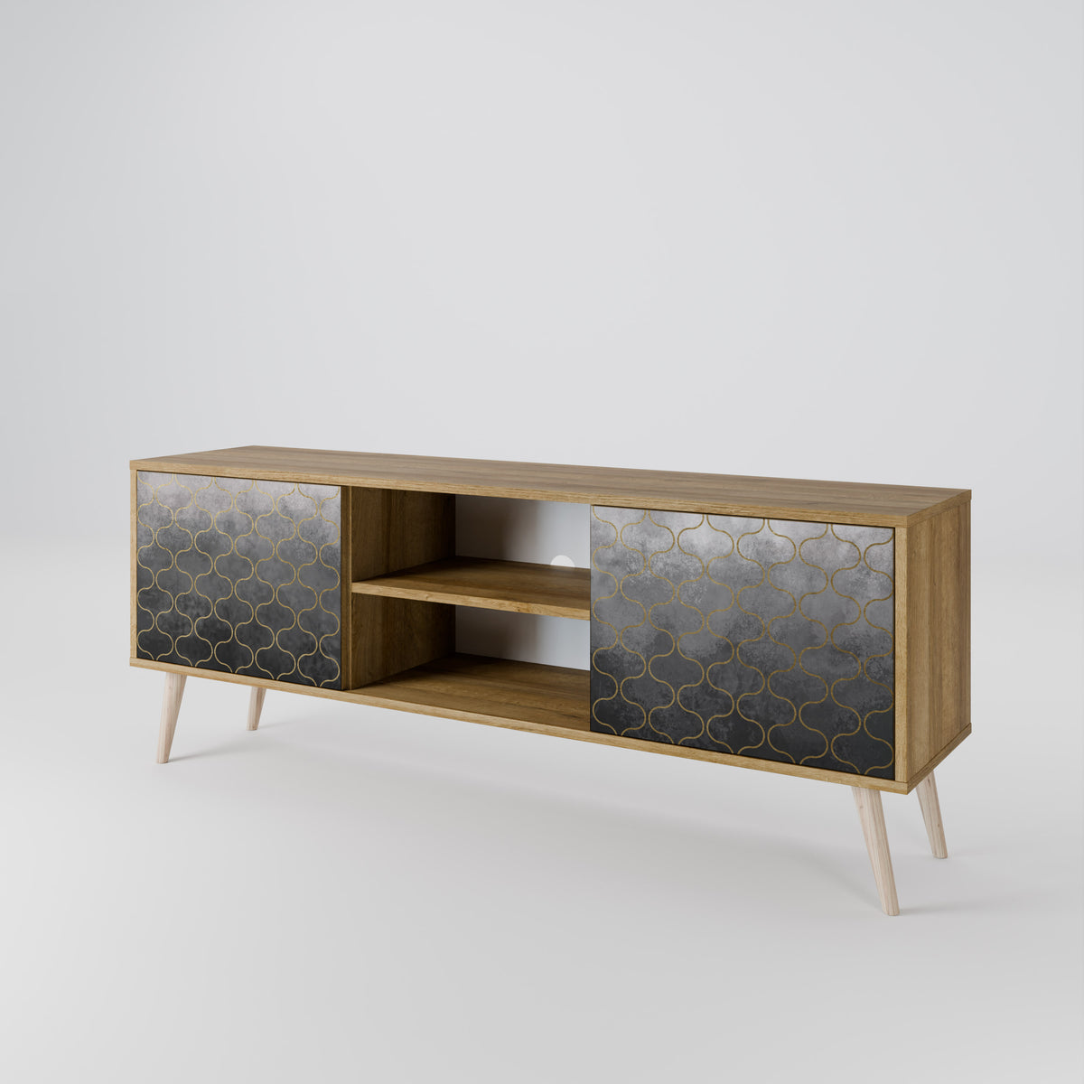 TESSELATED GRAYISH Dvoudveřový TV stolek