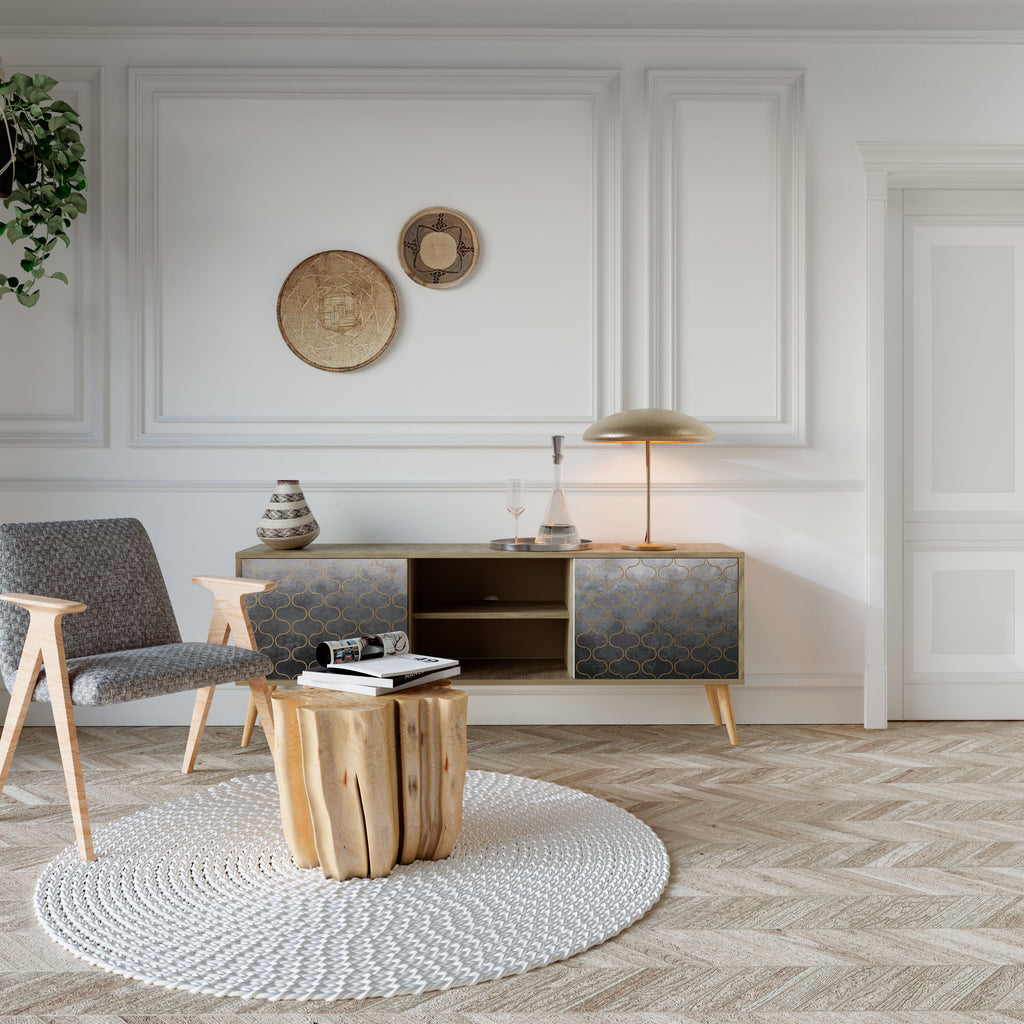 TESSELATED GRAYISH Dvoudveřový TV stolek