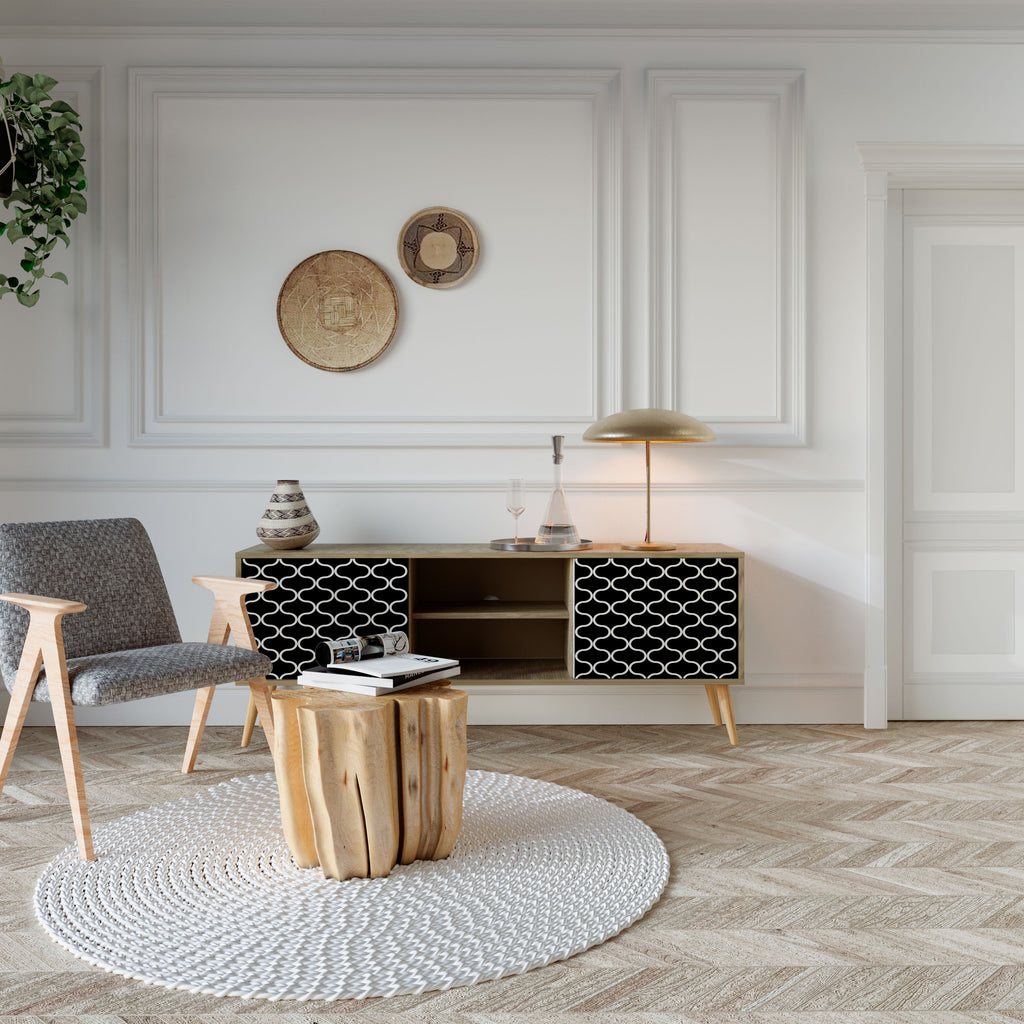 TESSELATED BLACKNESS Dvoudveřový TV stolek